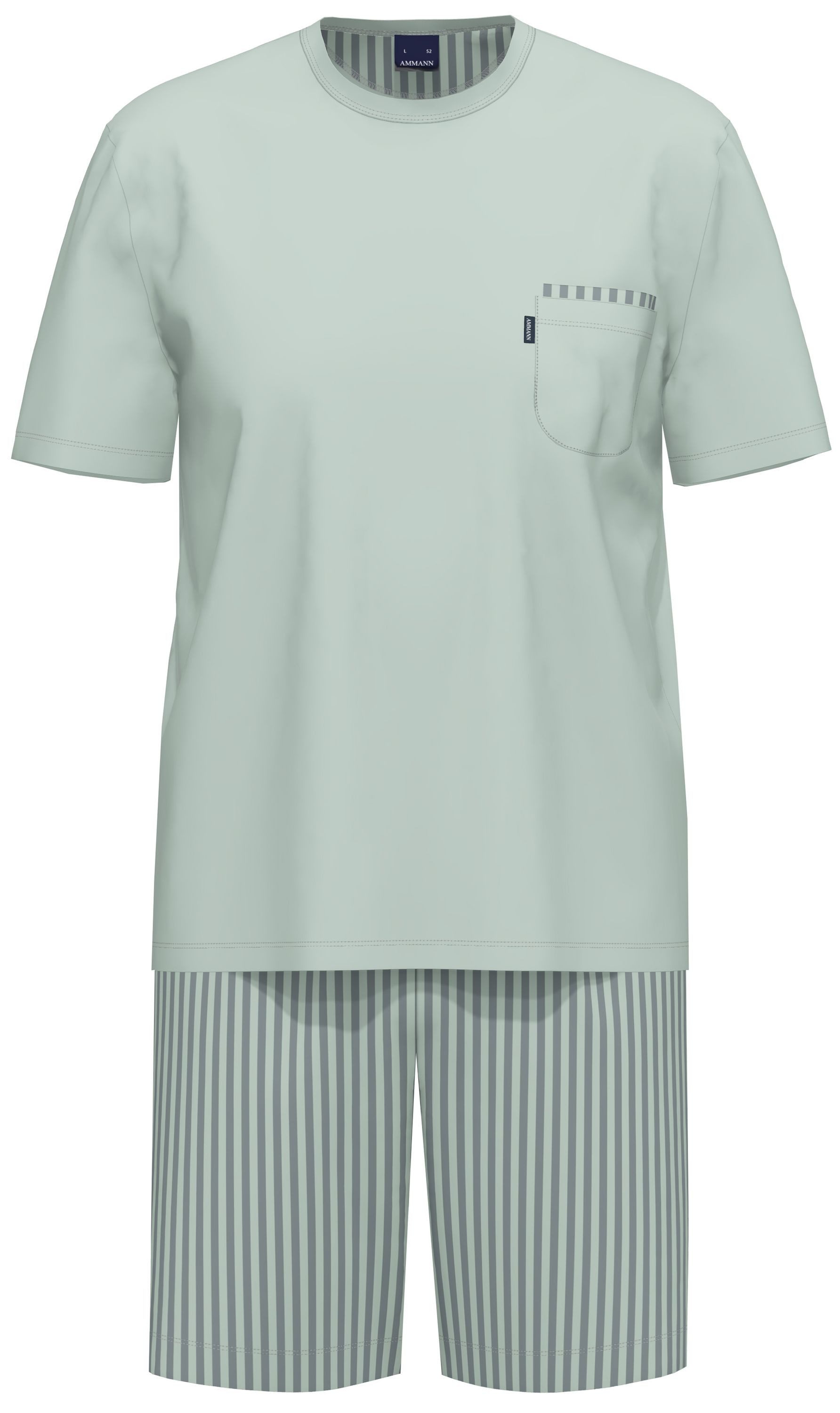 Ammann Shorty Folkstone (Set, 2 tlg., 2-teilig) Herren Pyjama kurz Kurzarm Bio Baumwolle leger