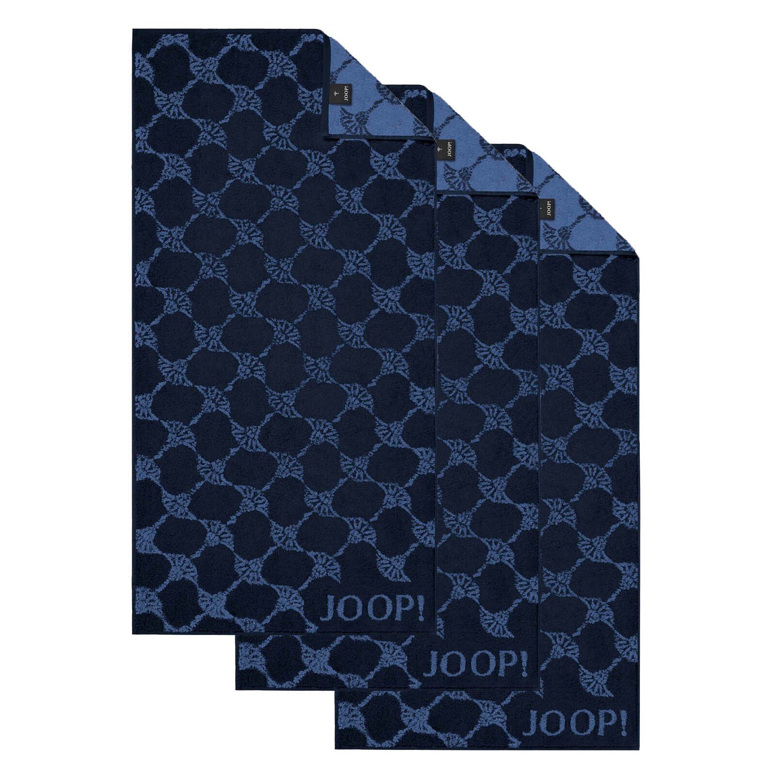 Joop! Handtuch Handtuch Classic / Infinity Kollektion, 3er Pack -, Frottier (3-St) Blau Cornflower