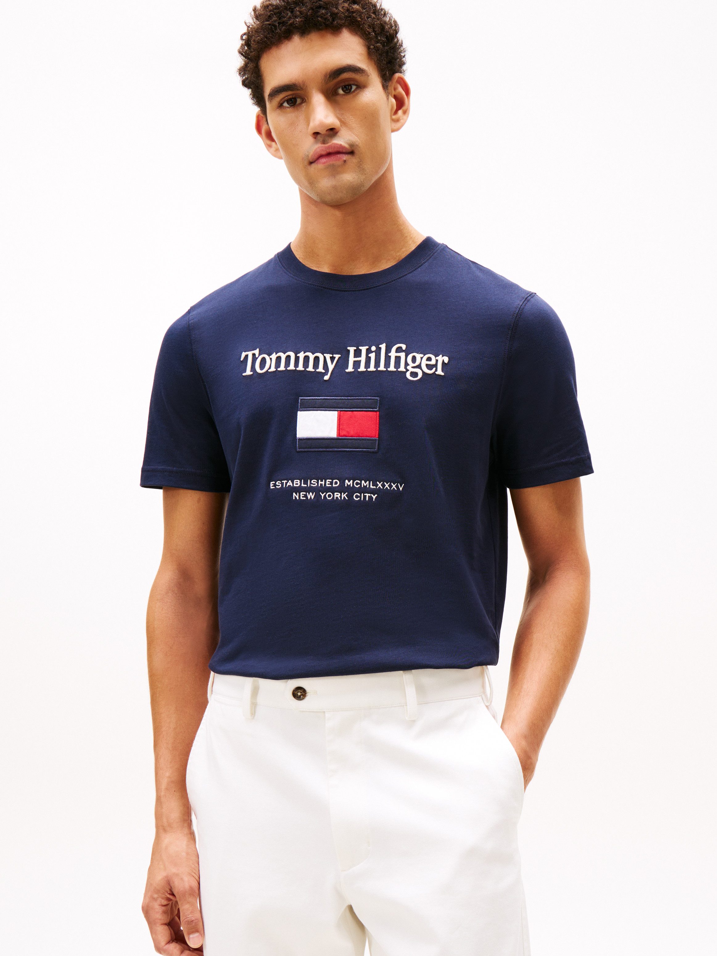 Tommy Hilfiger T-Shirt TOMMY EMBRO FLAG mit Logostickerei, Jersey, normale günstig online kaufen