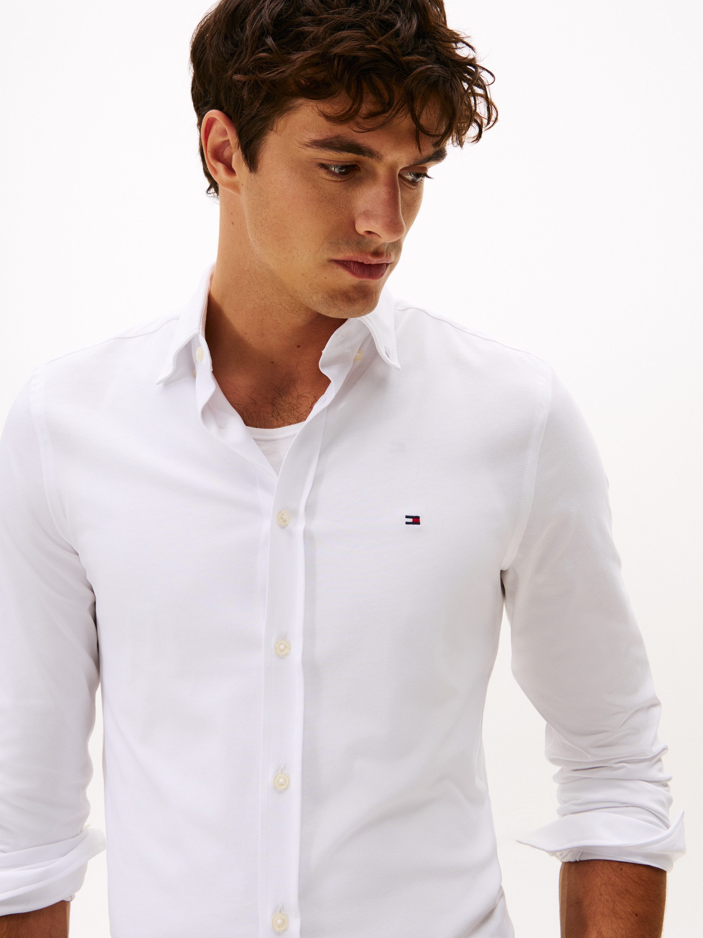 Tommy Hilfiger Businesshemd PERFORMANCE INTERLOCK elastisches Slim Fit mit günstig online kaufen