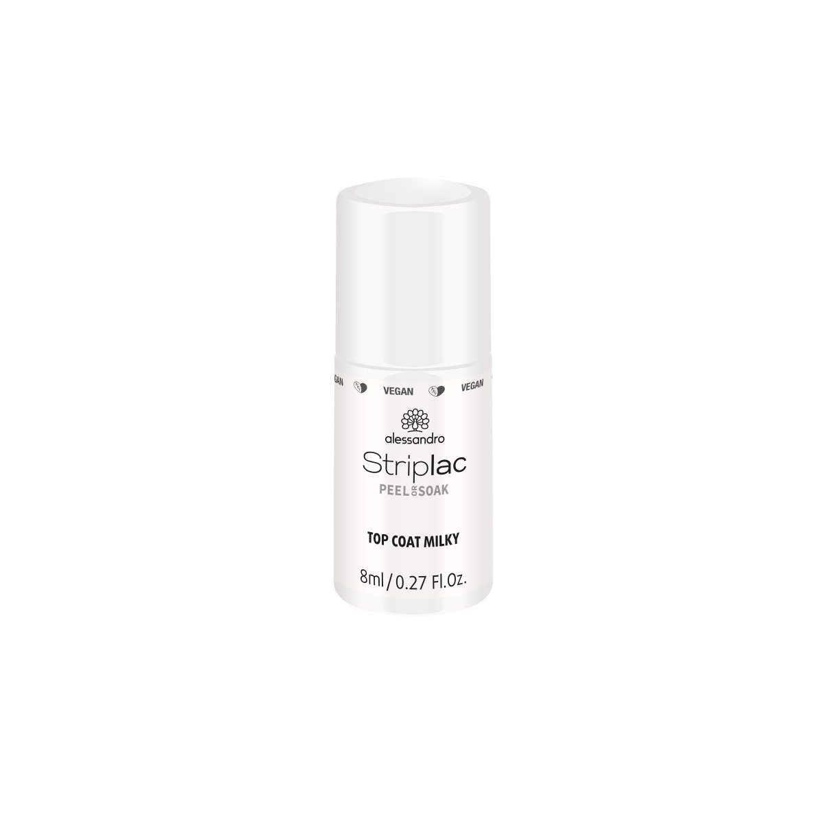 Nagellack Alessandro Striplac Peel or Soak Top Coat Milky 8 ml