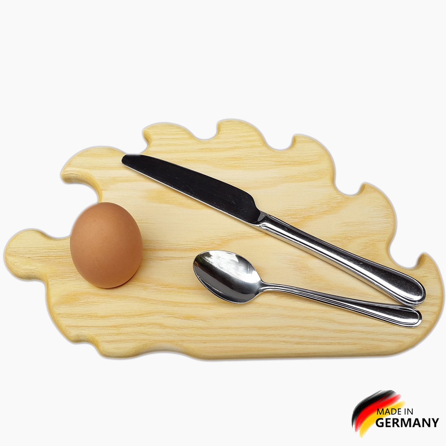 Madera Spielzeuge Frühstücksbrett Frühstücksbrettchen Igel klein, Eschenholz, (packung, 1-St., set), mit Eierbecher,Made in Germany