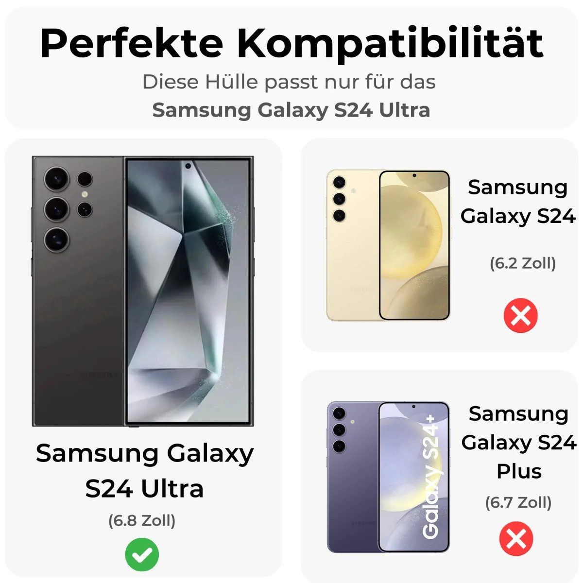 betterfon Handykette für Samsung Galaxy Leder Umhänge Hülle mit Kartenfächer, Hände frei – mit Silikonhülle & Schnur für flexiblen Alltag