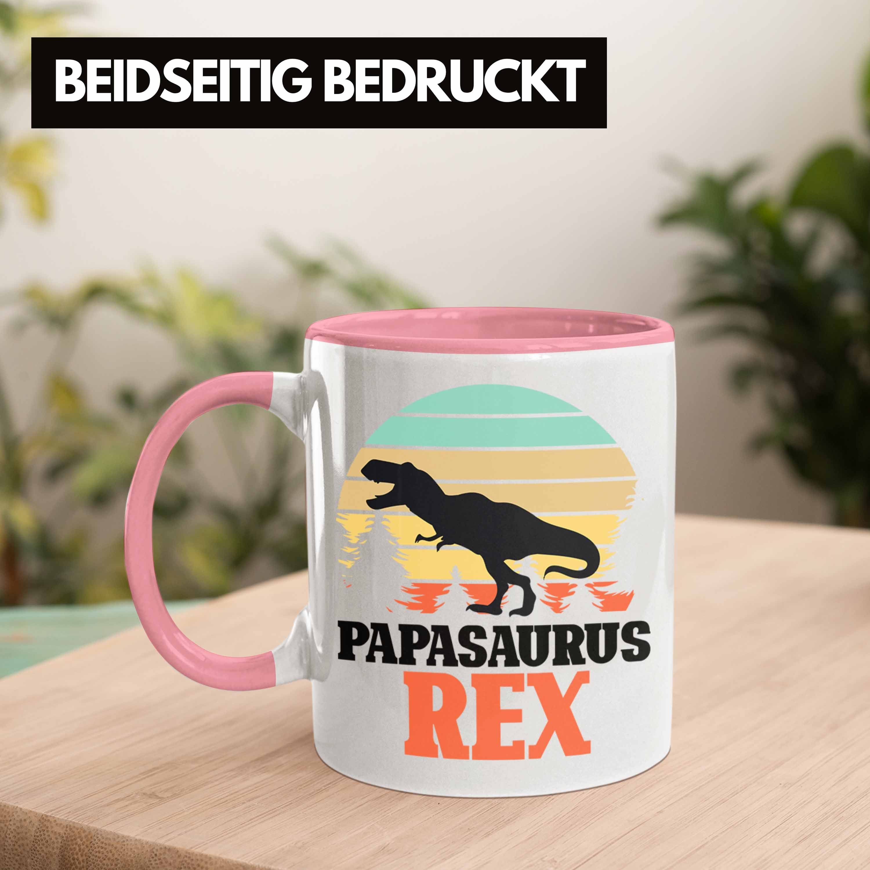 Gesche Lustiges für Vater Rosa Rex Papasaurus Tasse Vatertag Geschenk Trendation Tasse Papa