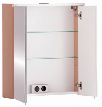 Schildmeyer Spiegelschrank Smash, Breite 63 cm Apricot Dekor, inkl. LED-Beleuchtung und Steckdose