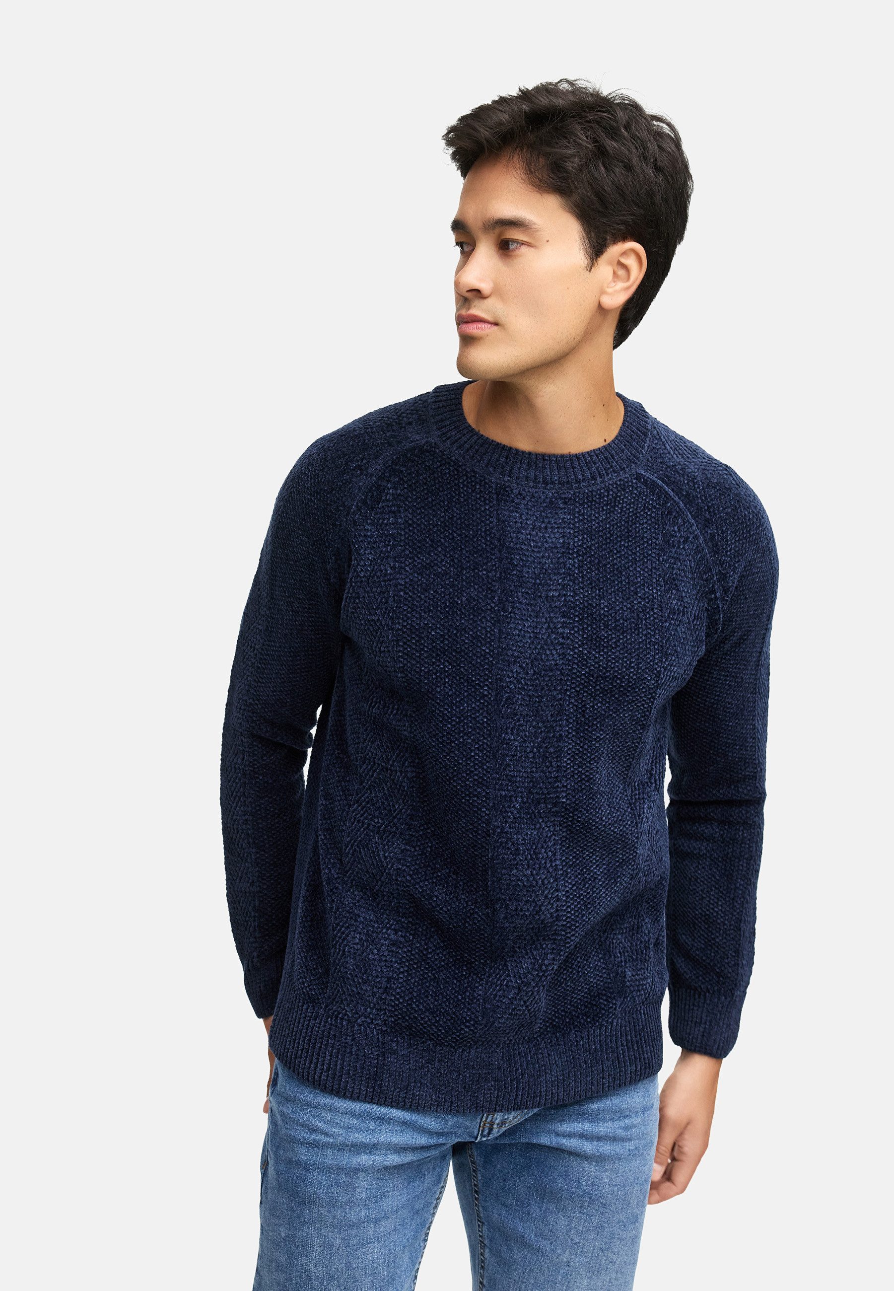 Indicode Strickpullover Herren INOlio Pullover Herrenpullover Herren Pullover mit Rundhalsausschnitt und Strickstruktur
