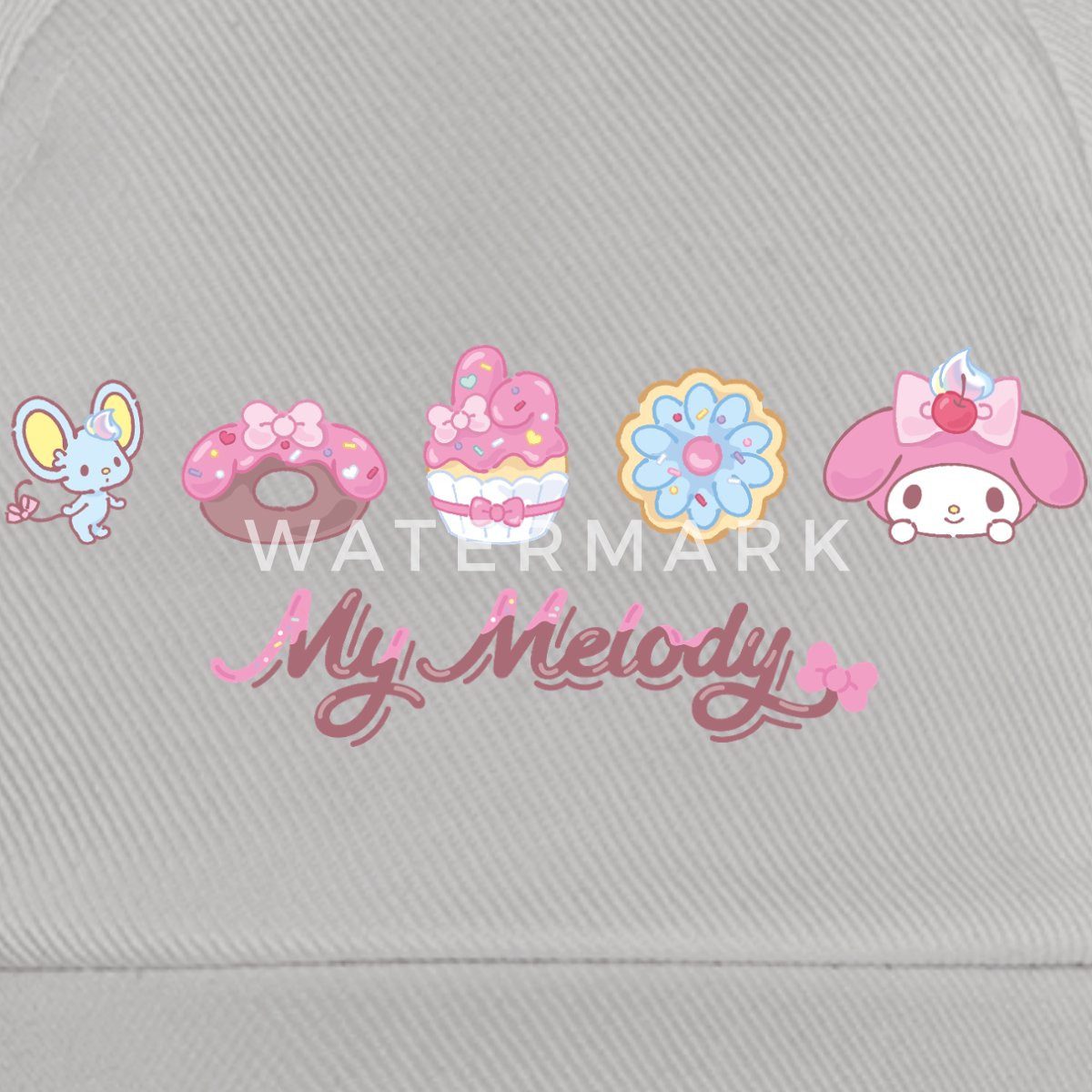 Spreadshirt Baseball Cap My Melody Mit Flat Und Gebäckstücken Baseballkappe (1-St)