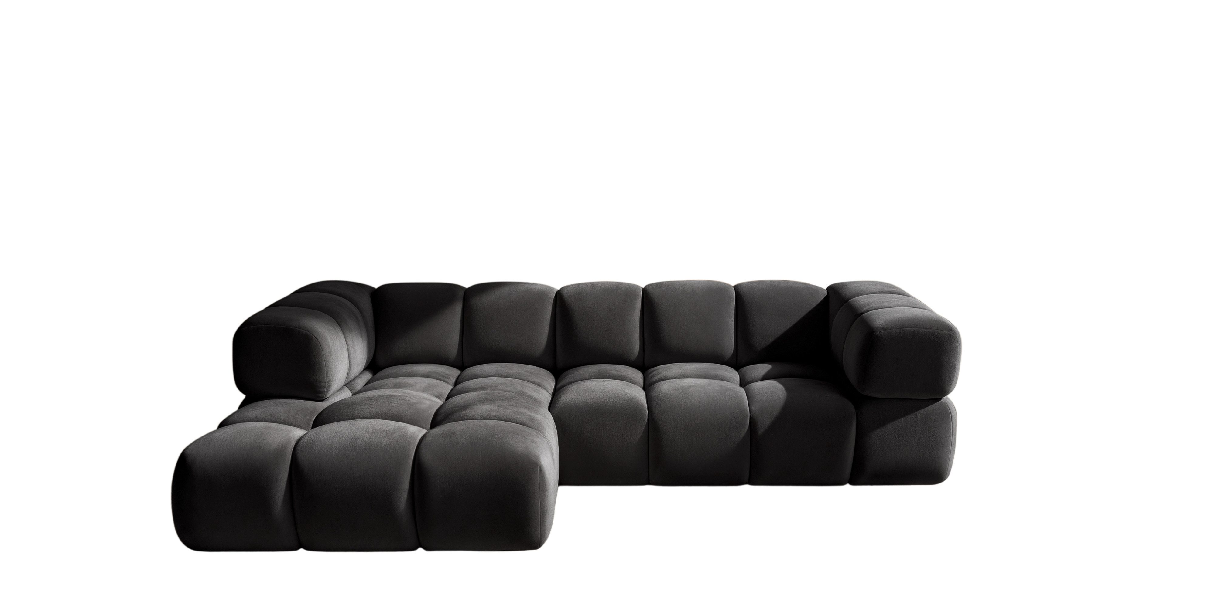 Kaiser Möbel Ecksofa luxuriöses Velours-Sofa im Stoff Bluvel modernes AVERRO, Premium-Velours Bluvel,Weiche abgerundete „Bubble“-Formen