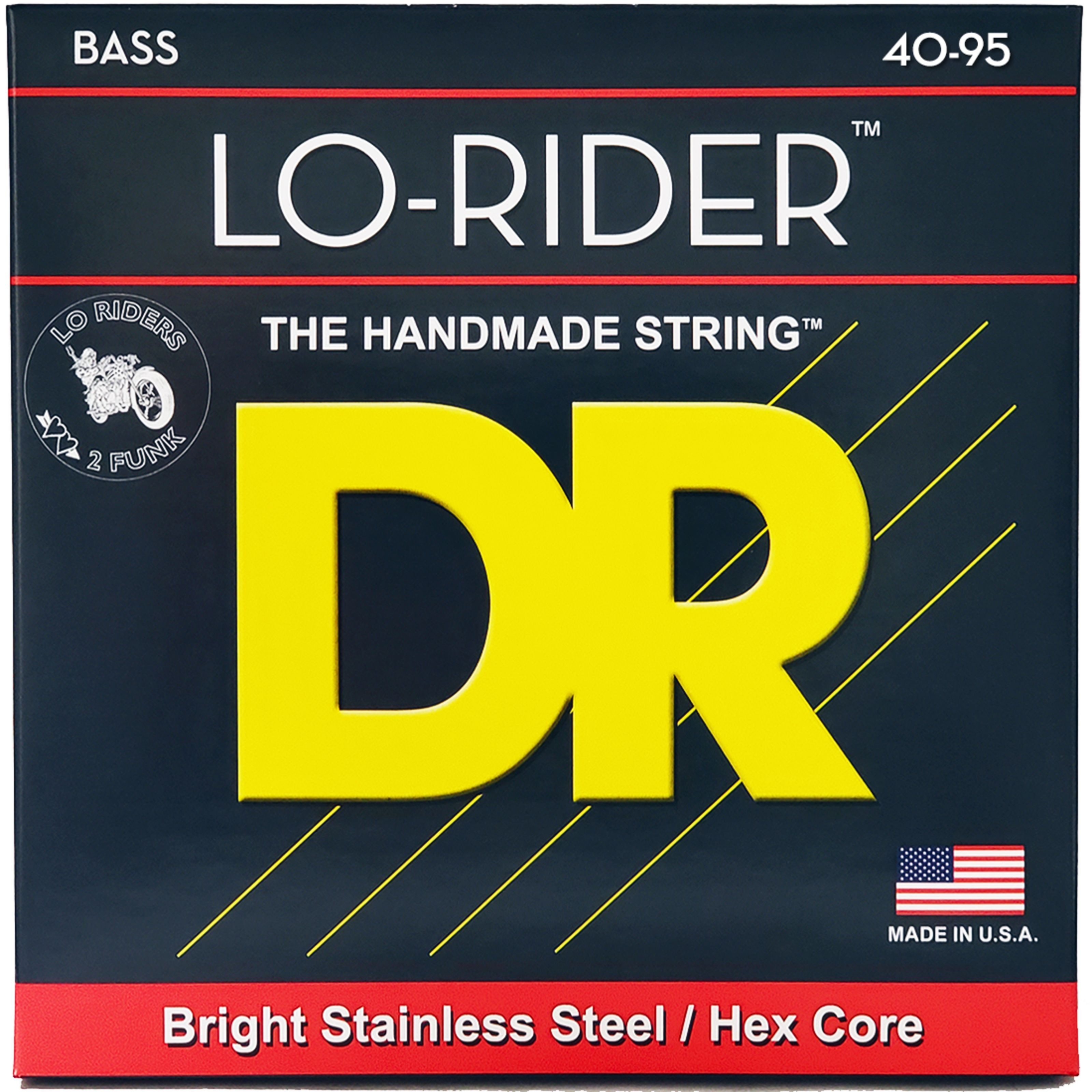 DR Saiten, LLH-40 Lo-Rider Stainless Steel Bass Guitar Strings Light 40-95 -