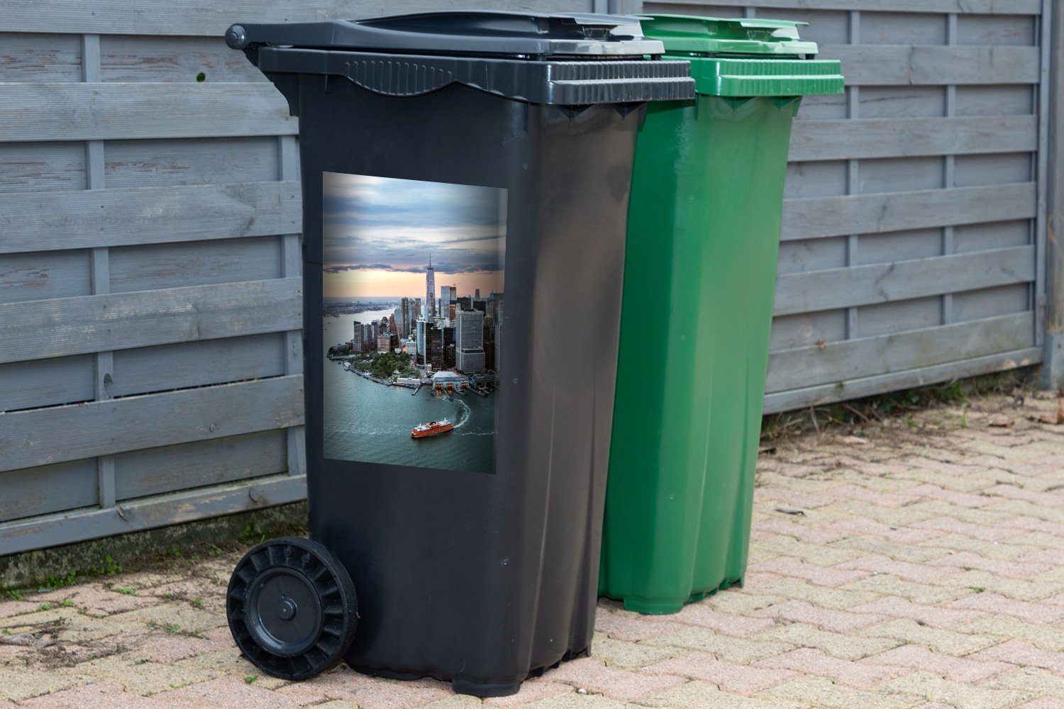 New (1 - Wasser Container, Mülleimer-aufkleber, Abfalbehälter St), Mülltonne, Boot Sticker, York - Wandsticker MuchoWow
