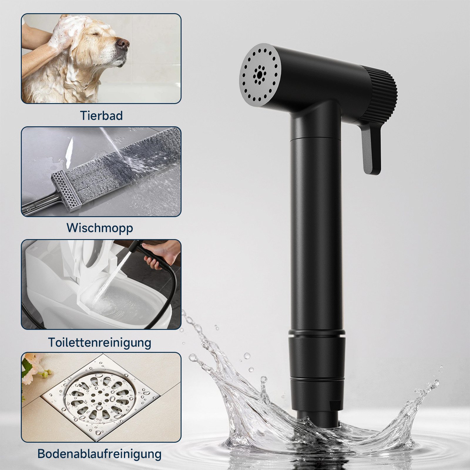 Oihpaw Handbrause Bidet handbrause 2 Modi Kein Drücken Erforderlich toiletten dusche, (1-tlg) – Bild 4 von 5