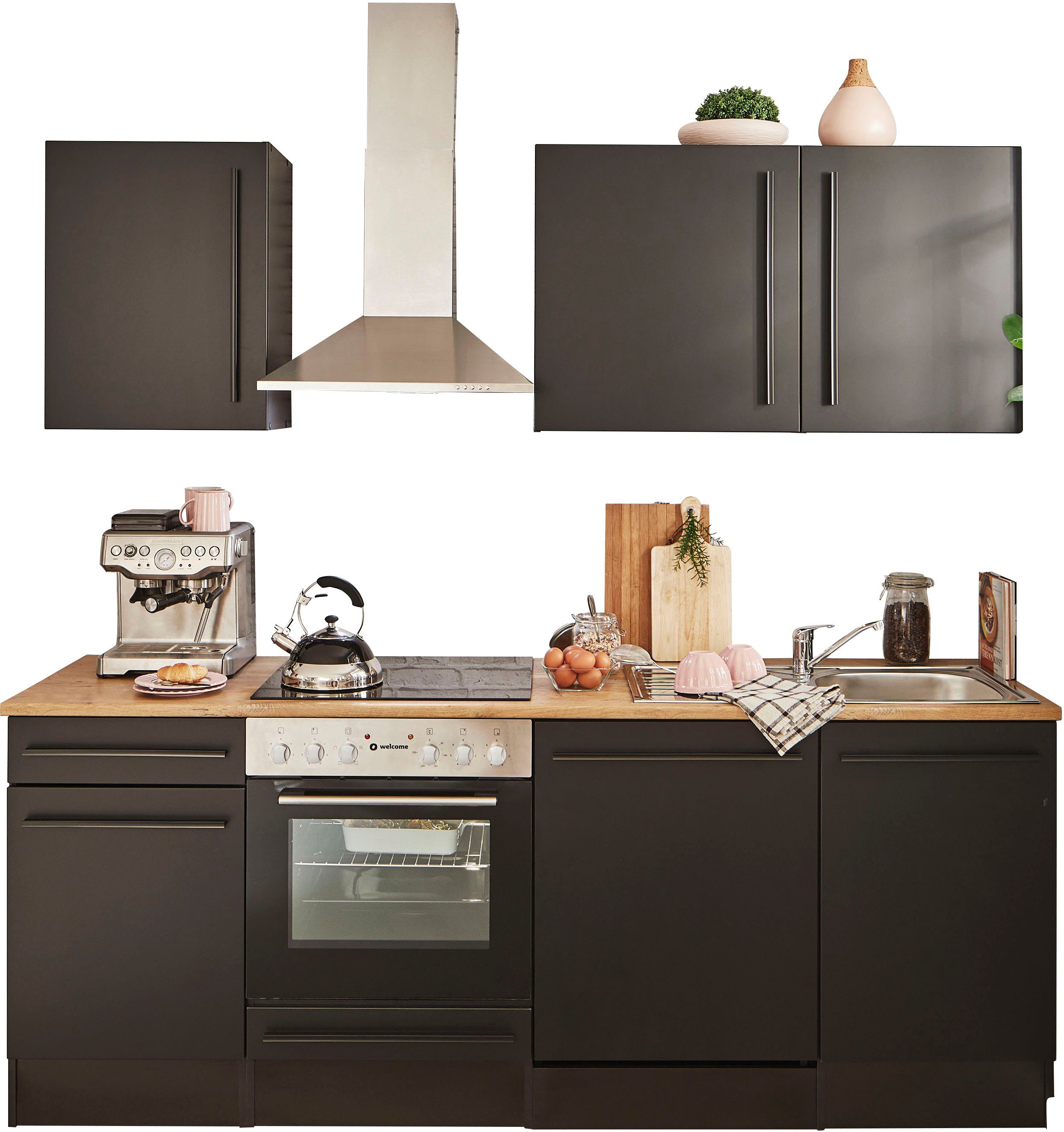 BASIC by Balculina Küchenzeile Jazz, Breite 220 cm, wahlweise mit E-Geräten günstig online kaufen