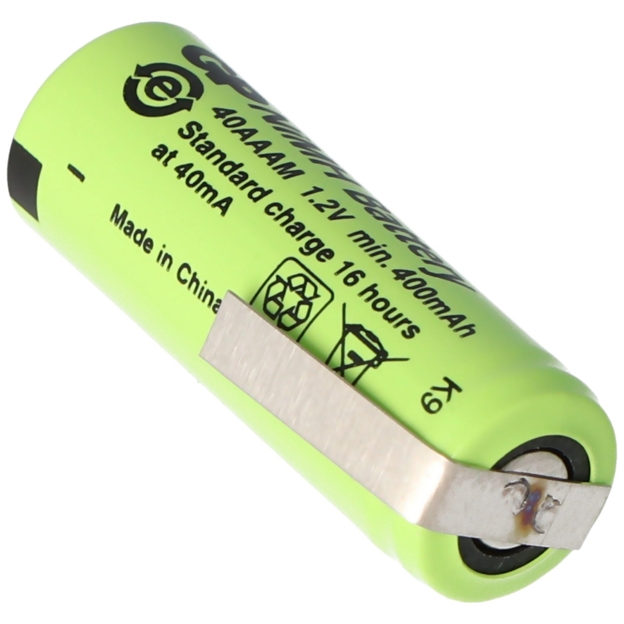 GP Batteries Akku 2/3AAA Z-Form Size 400 Lötfahne (1,2 Akku mit GP40AAAM mAh GP V) NiMH
