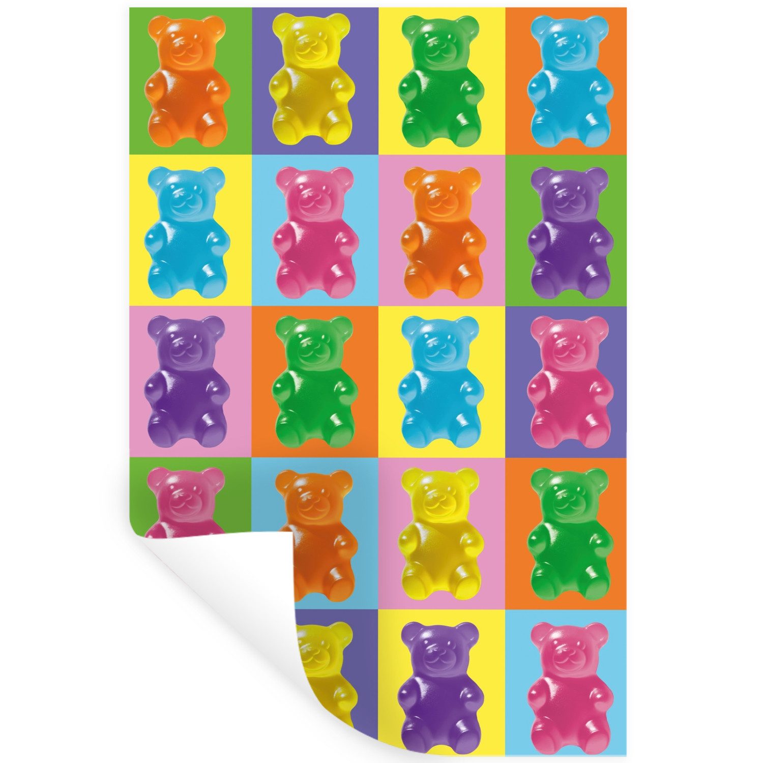 MuchoWow Wandsticker Kunst - Süßigkeiten - Bunt (1 St), Wandaufkleber, Selbstklebend, Wohnzimmer, 20x30 cm