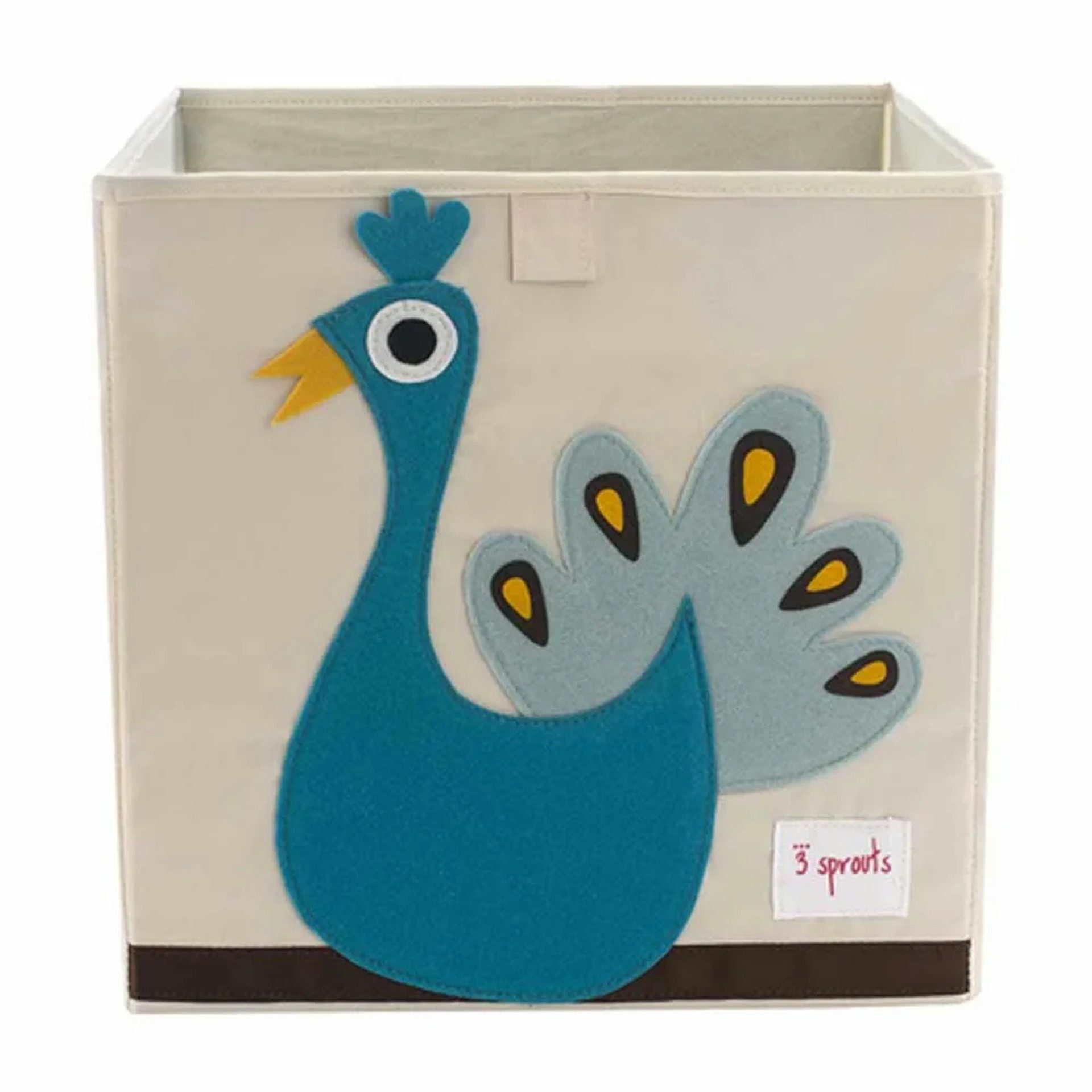 3 Sprouts Bücherregal Spielzeugkorb Pfau