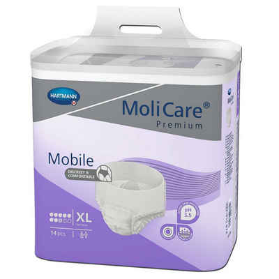 Molicare Inkontinenzboxer MoliCare® Premium Mobile 8 Tropfen Größe XL Karton á 4 (56-St) für diskreten Tragekomfort bei schwerer Inkontinenz