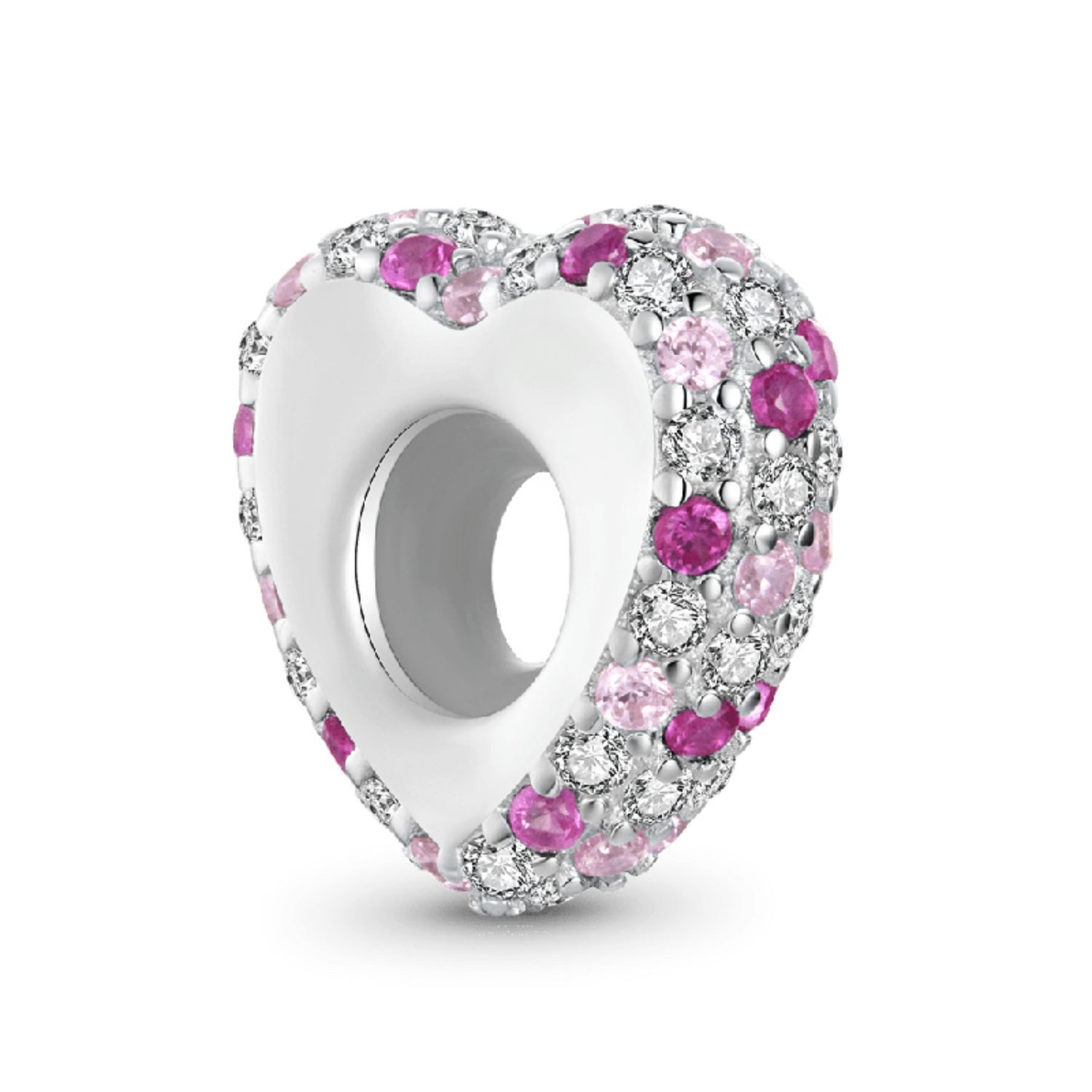 Gnoce Bead Gnoce Charm rosa Herz-Stopper JOC050