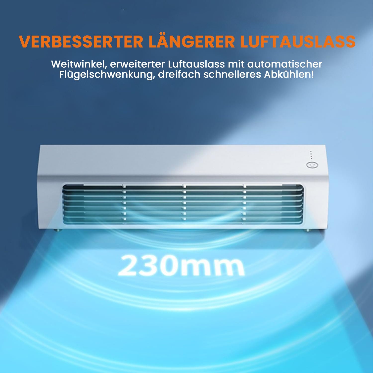 MOPUEA Akku-Standventilator Mini Luftkühler tragbar Akku 4000mAh leise 60 Grad Oszillation, Kabellos, leise, flexibel nutzbar, ideal für kleine Räume