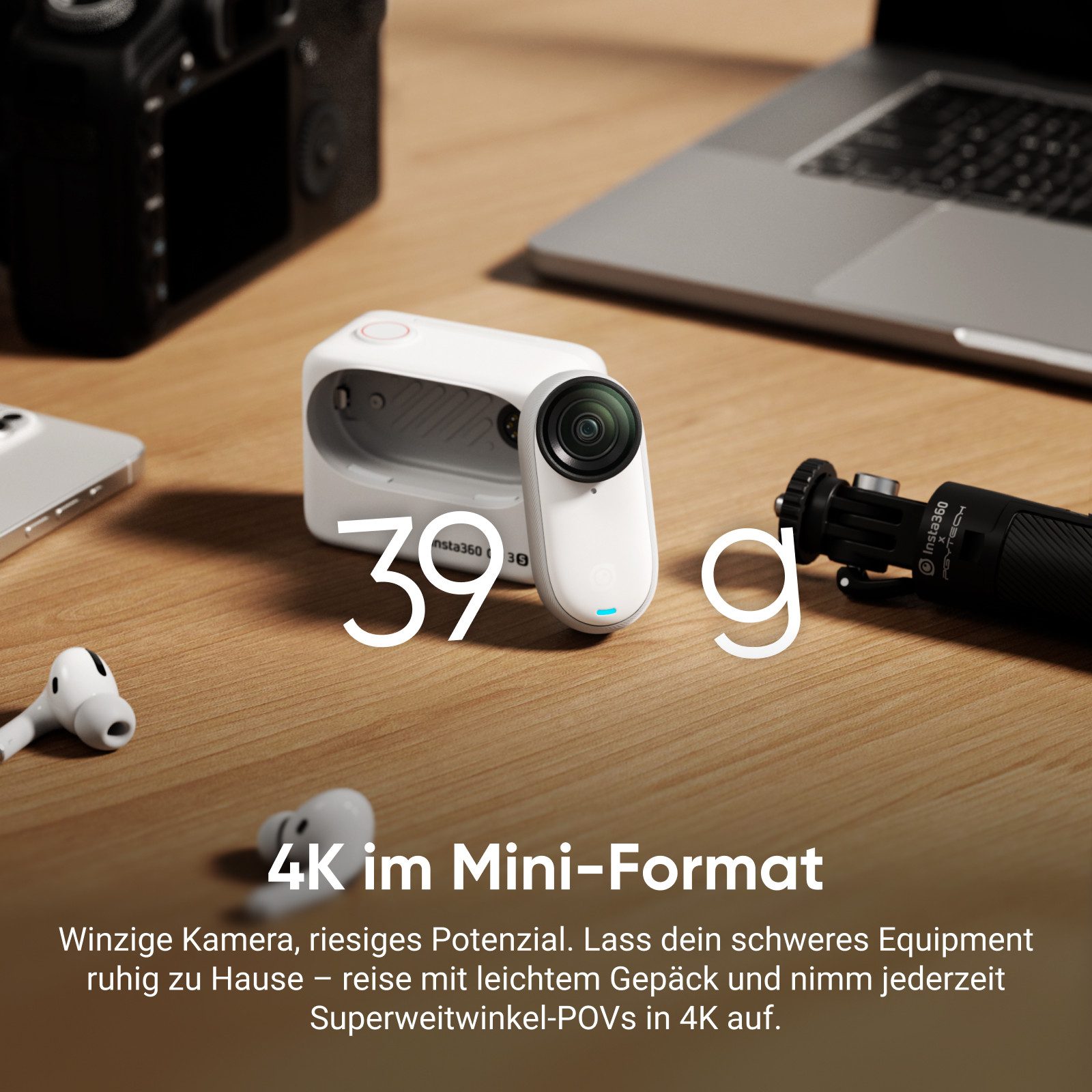 Insta360 Insta360 GO 3S - Tragbare 4K Mini-Kamera Action Cam (4K Ultra HD, WLAN (Wi-Fi), Bluetooth)