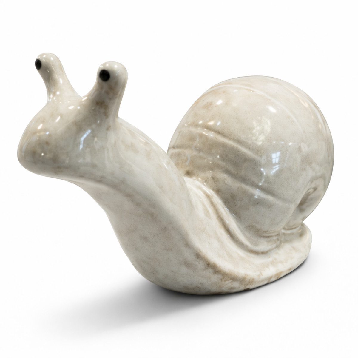 finehomegarden Dekofigur Schnecke Keramik L23 x H11,5cm Dekorative Keramik Schnecke creme (1 St), Wetterfeste Garten- & Wohnraumdekoration