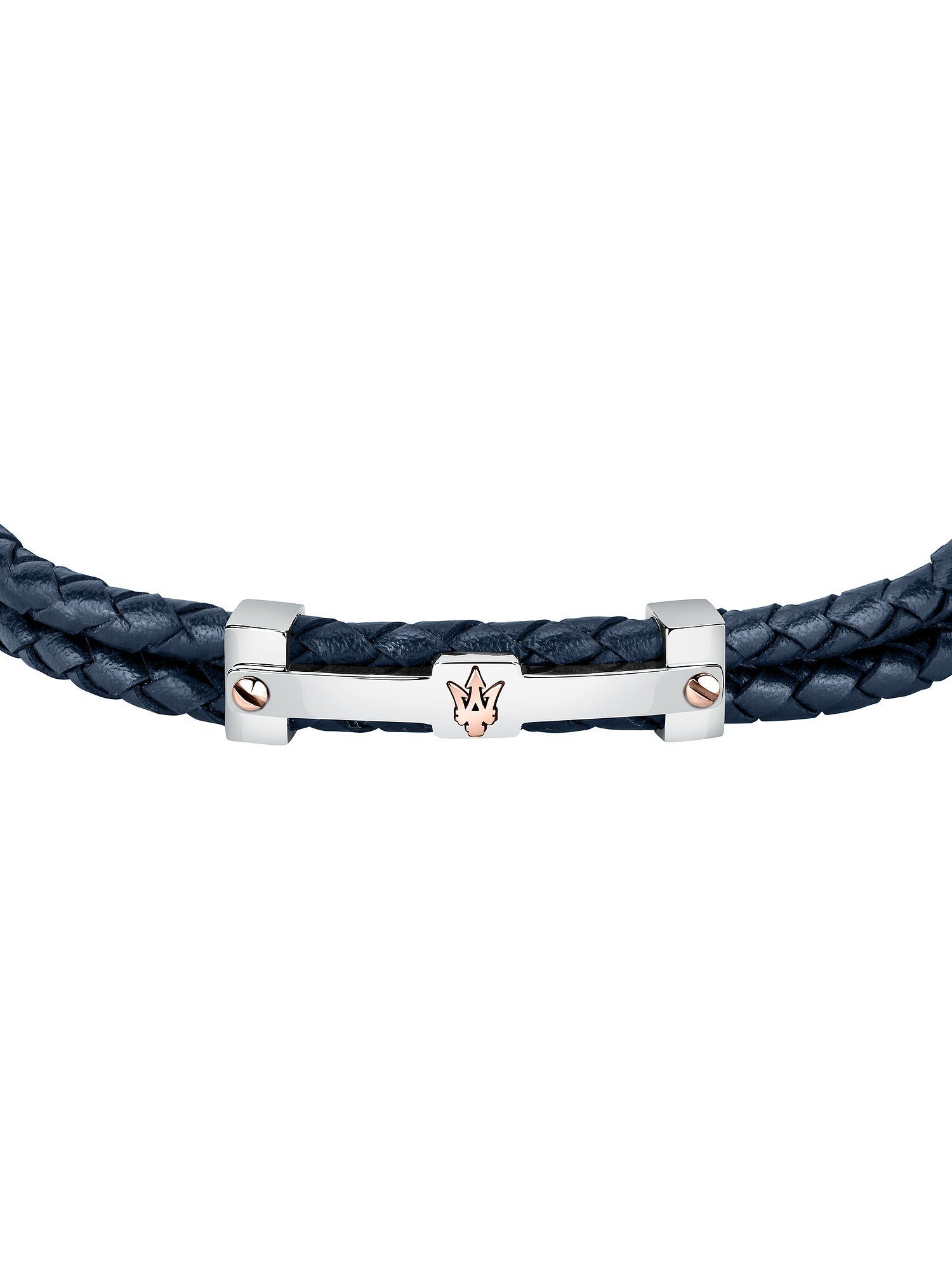 MASERATI Edelstahlarmband Maserati Herren-Armband Edelstahl, Leder, recycelt