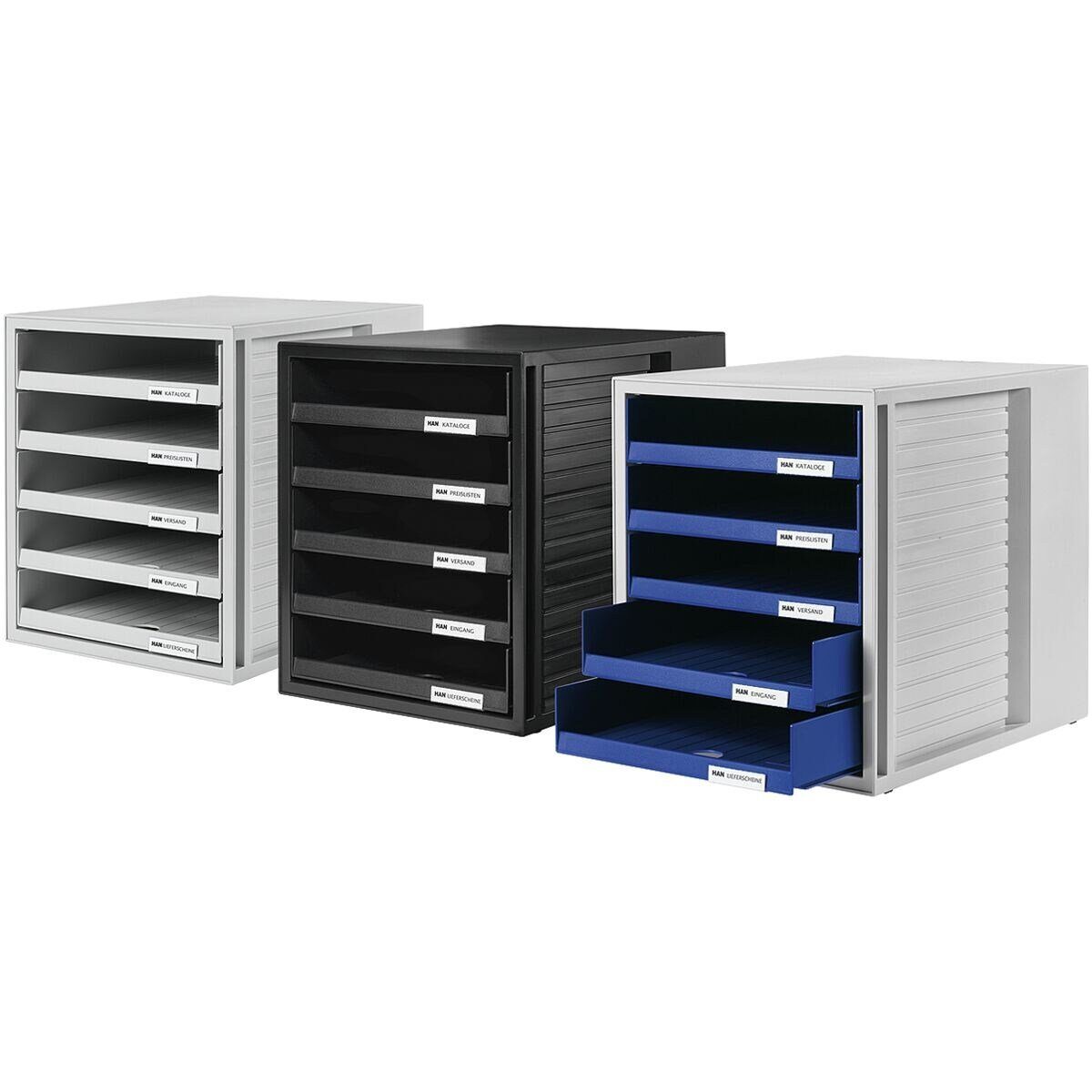 HAN Schubladenbox 1401, mit 5 Schubladen, offen, stapelbar/ integrierbar