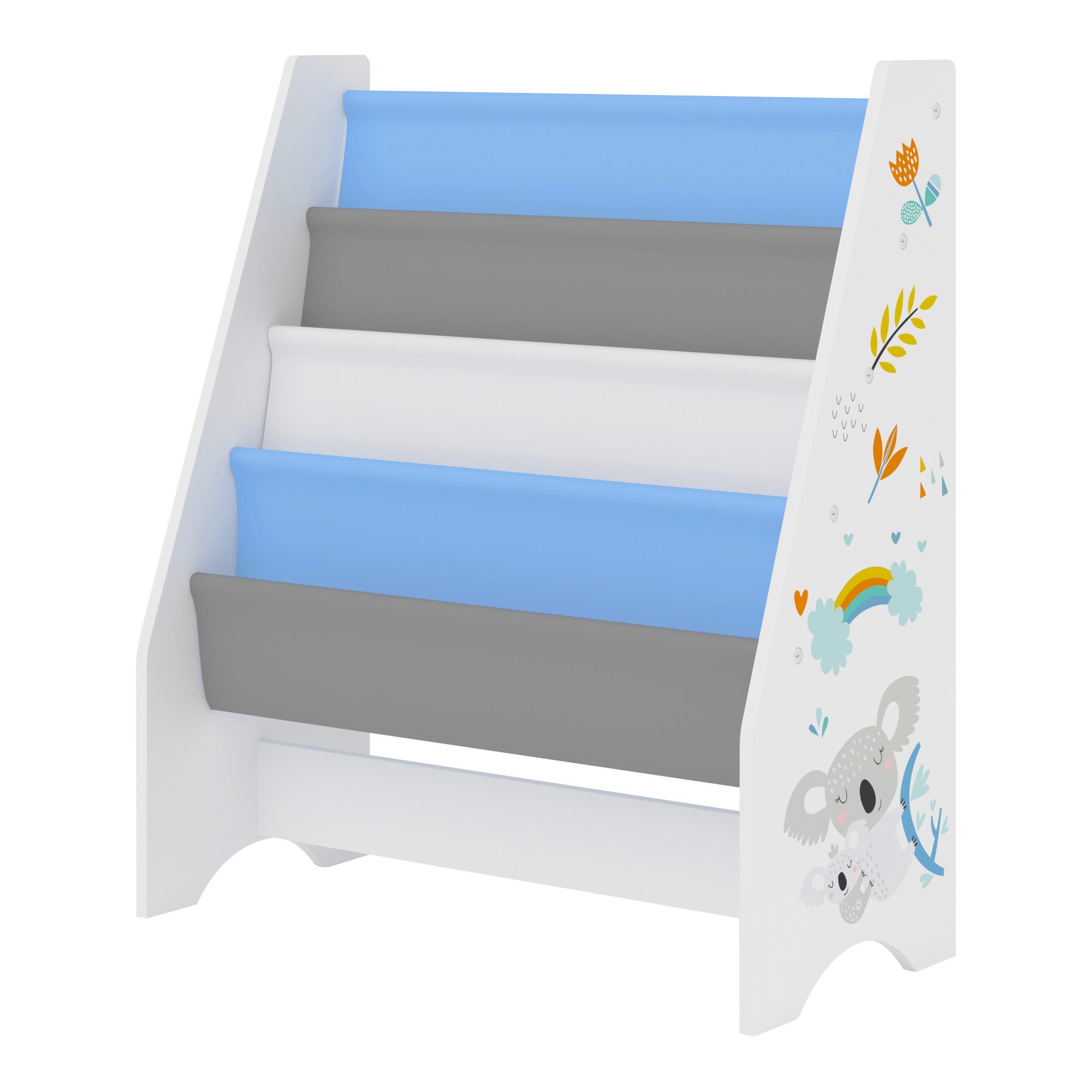 en.casa Kinderregal, »Fisterra« Kinder-Bücherregal 4 Ablagefächer Weiß/Grau günstig online kaufen