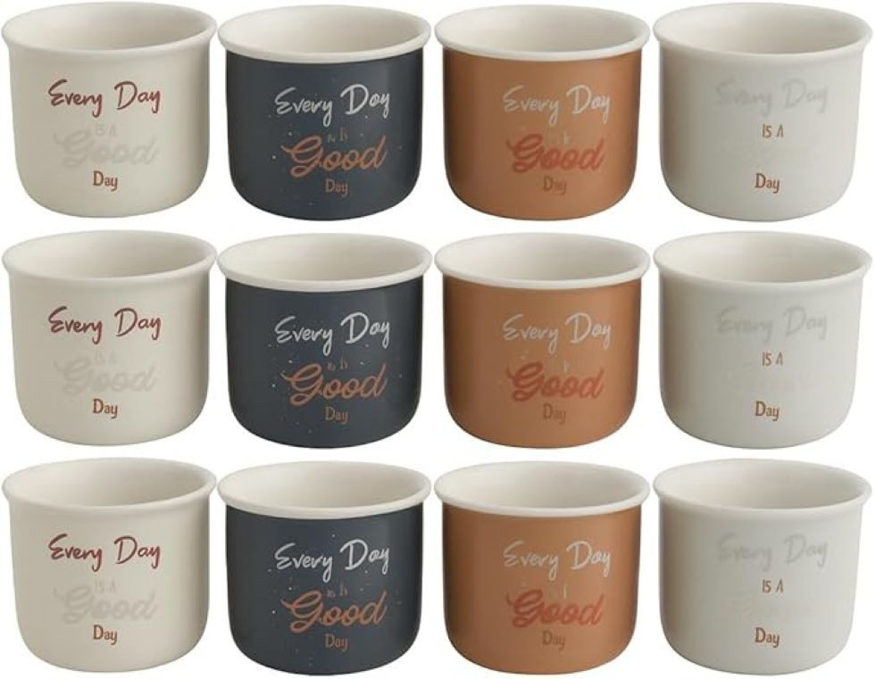 hausleben Espressotasse mit Henkel, 12-tlg., 90ml, 4 Farben sortiert