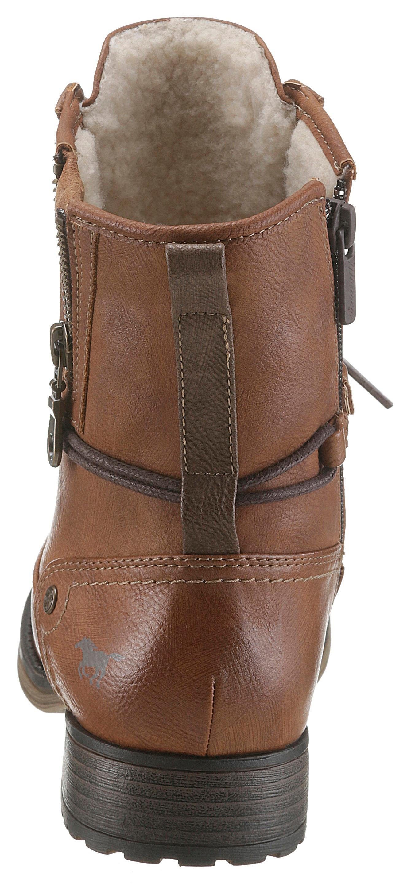 Mustang Shoes Winterboots, Blockabsatz, Winterstiefelette, Schnürboots günstig online kaufen