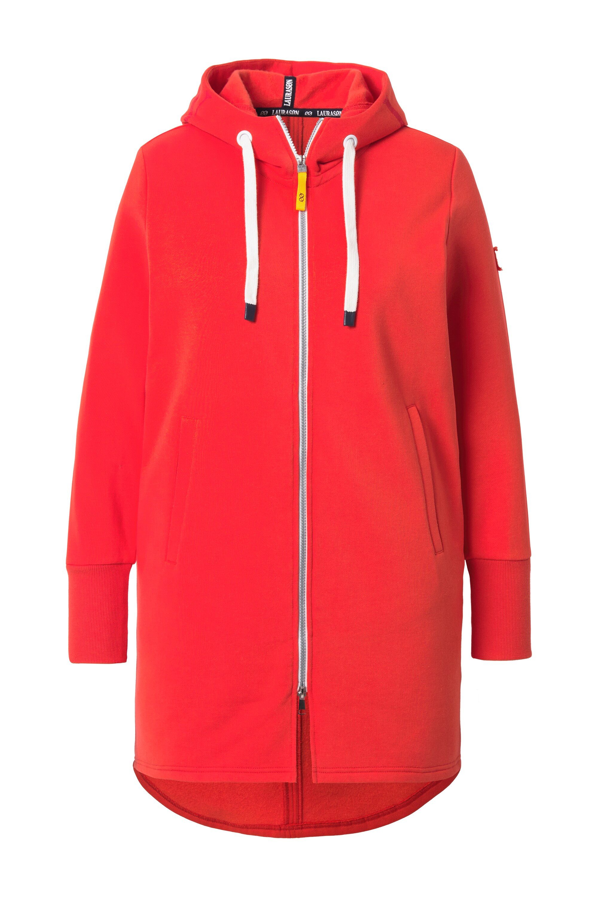 Laurasøn Sweatjacke Sweatjacke lang geschnitten Kapuze Langarm günstig online kaufen