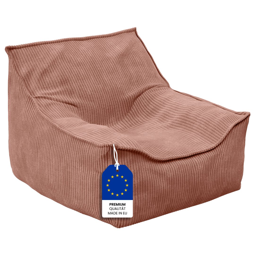 Bellabino Sitzsack Cleo aus Cord (verfügbar in Beige, Türkis, Terrakotta), Kindersitzsack aus Cord, 50x75x60 (HxTxB)