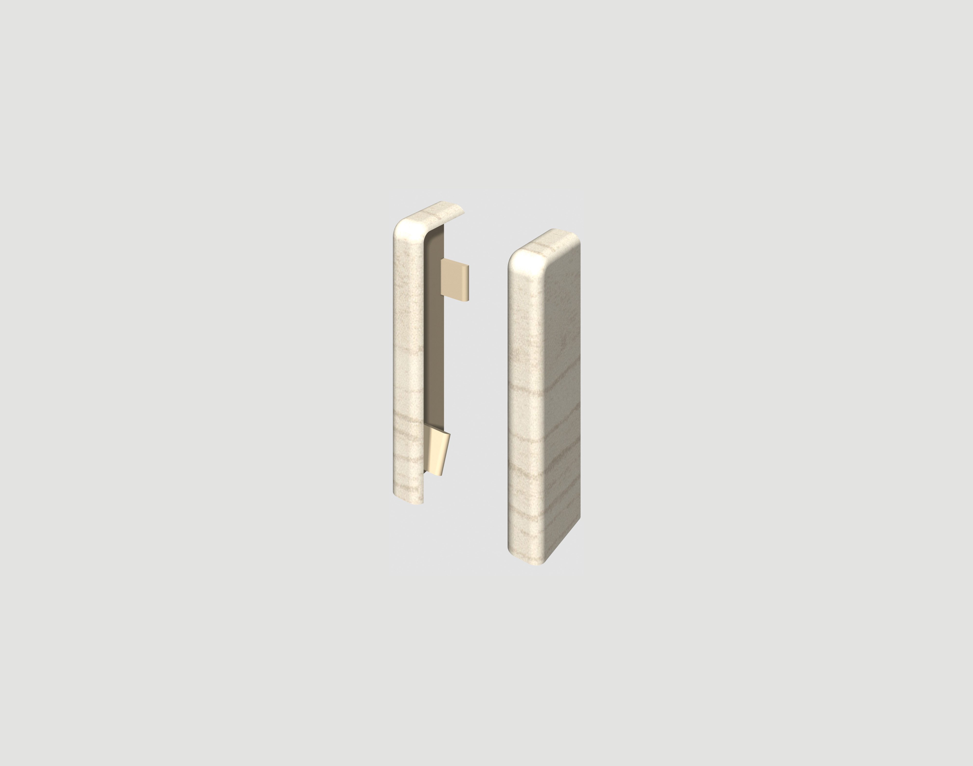 EGGER Плинтусы-Endstücke Eiche graublau, L: 2.2 cm, H: 5.9 cm, 2-St., neues kubisches Profil; 2 Stück
