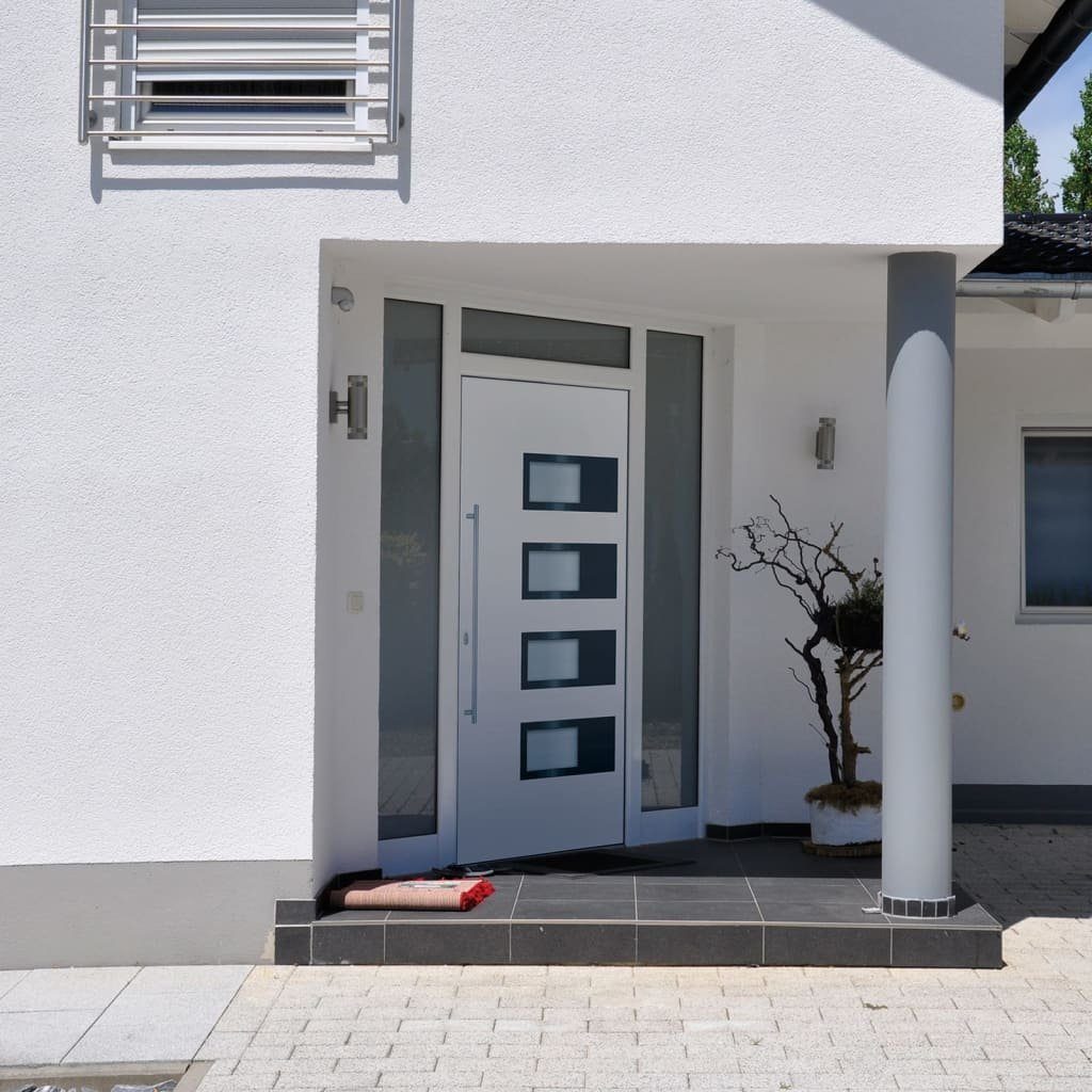vidaXL Haustür Haustür Weiß 100x200 cm Aluminium und PVC (1-St)