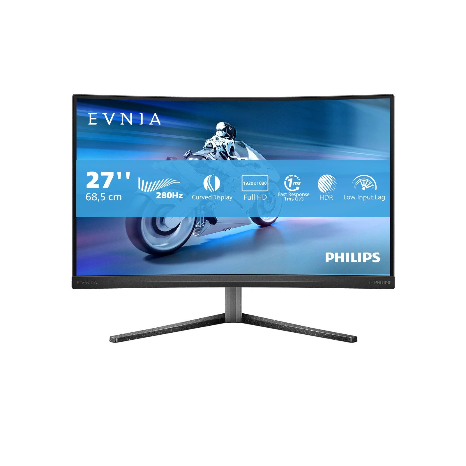 Philips 27M2C5200W Curved-Gaming-Monitor (68,5 cm/27 ", 1920 x 1080 px, Full HD, 1 ms Reaktionszeit, 280 Hz, VA LCD)