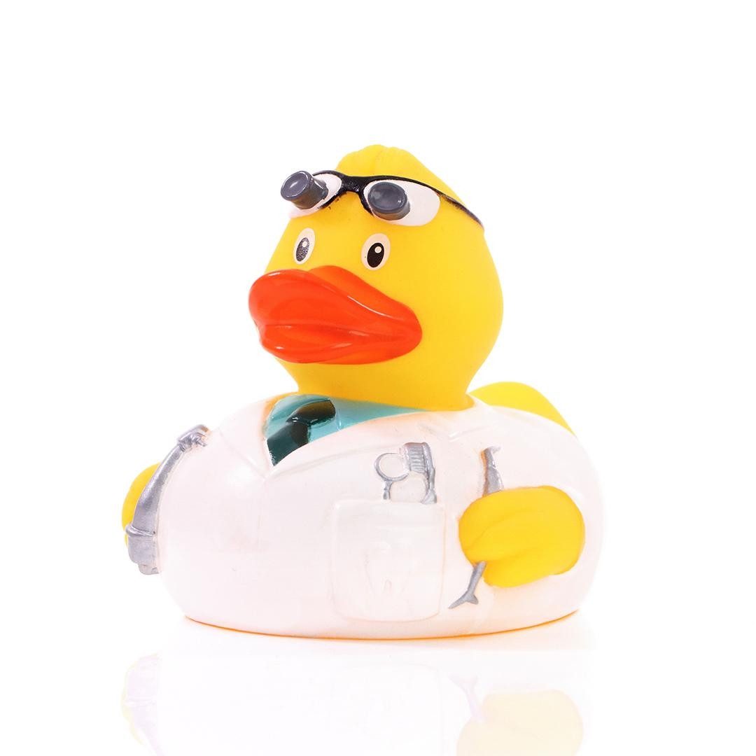 mbw Grußkarten Zahnarzt – Quietscheente - Badeente - ca. 8 cm gross