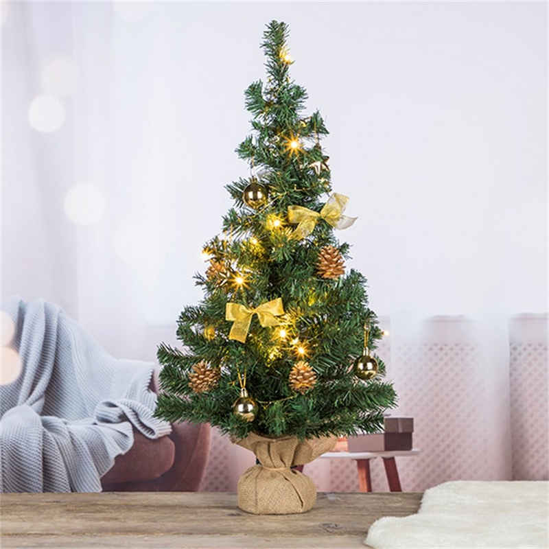 HTI-Living Künstlicher Weihnachtsbaum Deko-Weihnachtsbaum LED 75 cm Gold