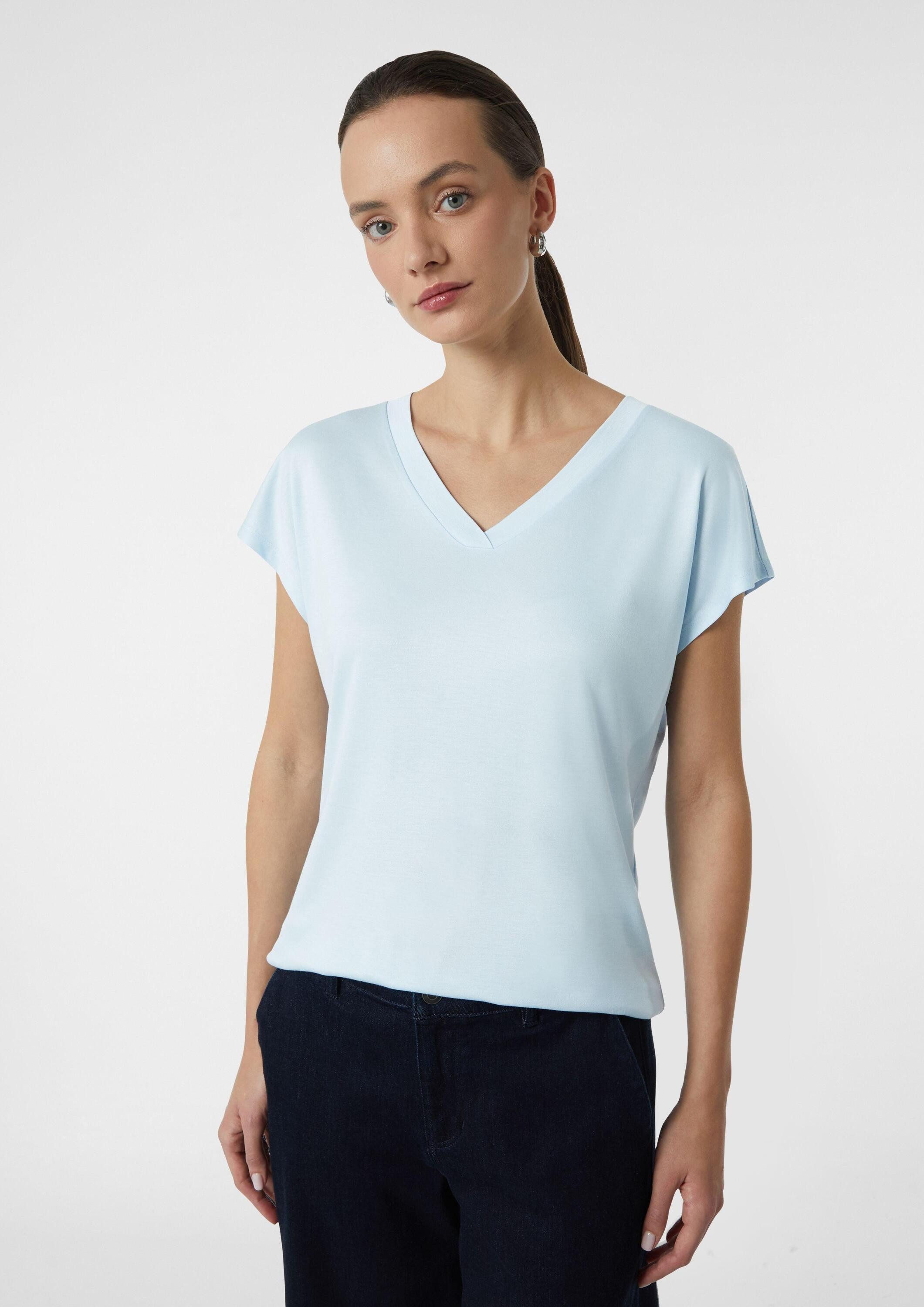 comma Kurzarmshirt T-Shirt Shirt aus Viskose günstig online kaufen