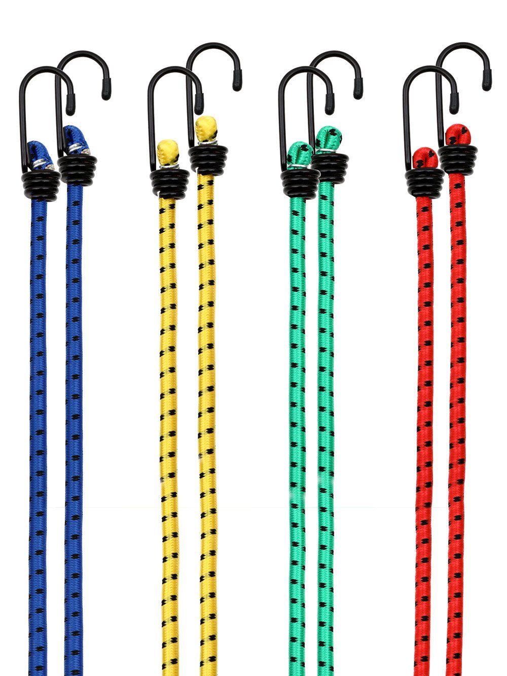 monzana Spanngurt (8-St) 8x Spanngummi Set Metallhaken 4 Größen 40-100 cm Expander