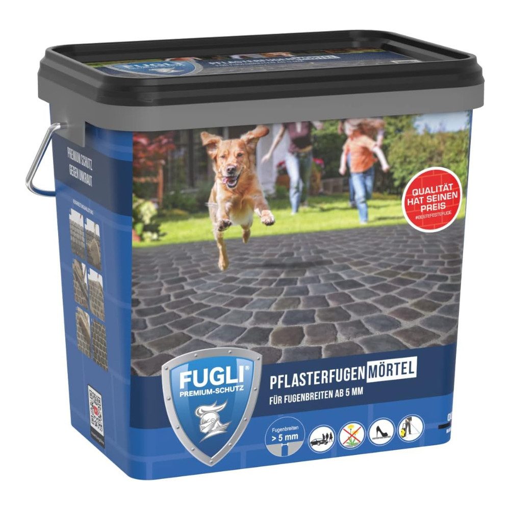 FUGLI® Fugenmörtel Pflasterfugenmörtel, 12,5 kg, Verfugung von Pflaster-, Platten- und Klinkerflächen