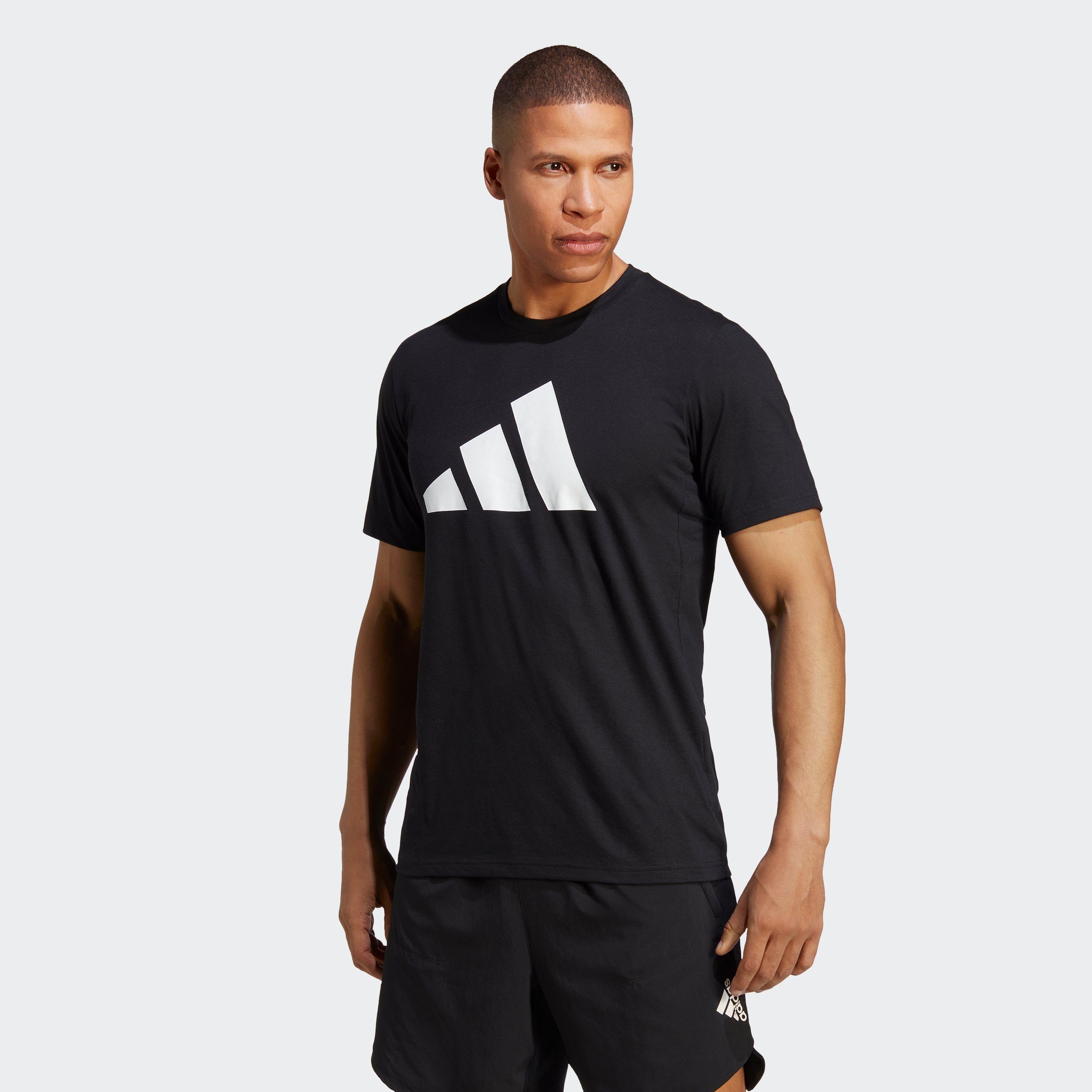 adidas Performance T-Shirt TRAIN ESSENTIALS FEELREADY LOGO TRAINING Black / White