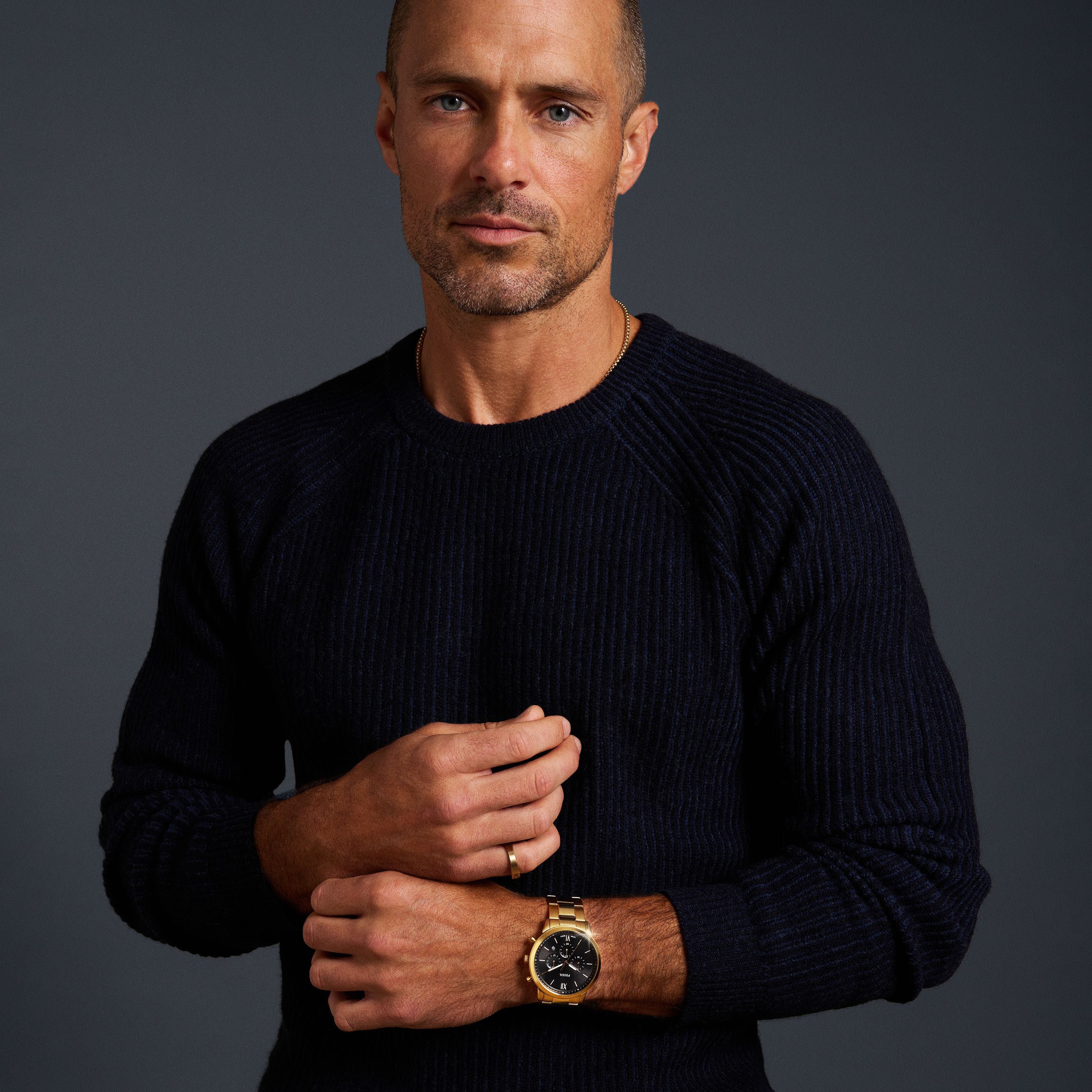 Fossil Chronograph NEUTRA FS6093, Quarzuhr, Armbanduhr, Herrenuhr, Edelstahlarmband, analog, Tag