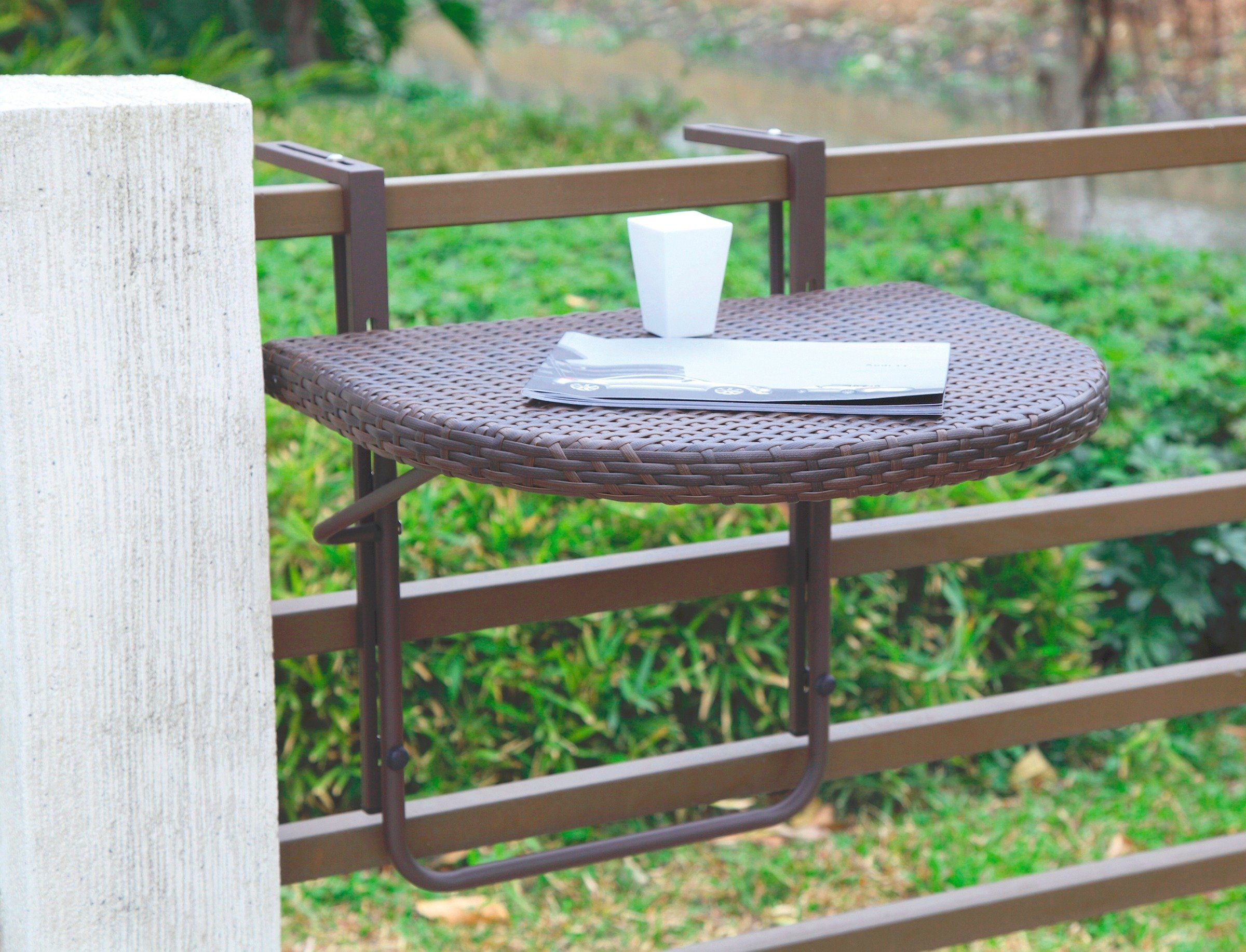 Balkonhängetisch Rattan