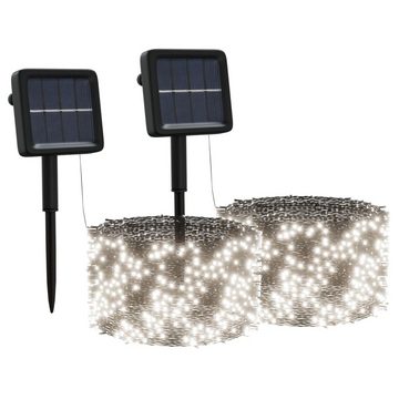 vidaXL Lichterkette Solar-Lichterketten 2 Stk 2x200 LED Kaltweiß Indoor Outdoor