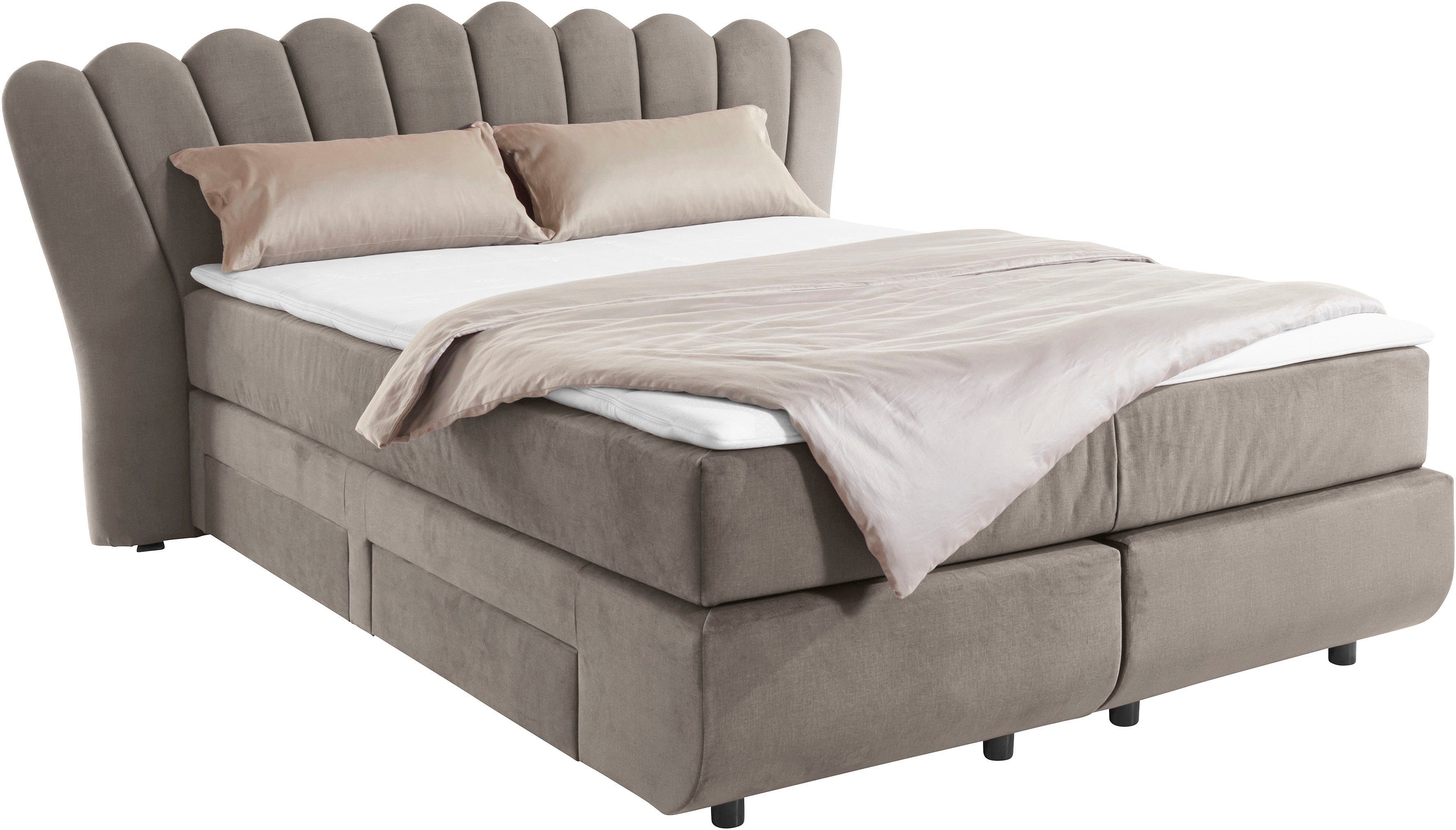 Leonique Boxbett Fleurir, Breite 180 140 90, 3 verschiedene Liegebreiten: 140 cm cm, Topper, und