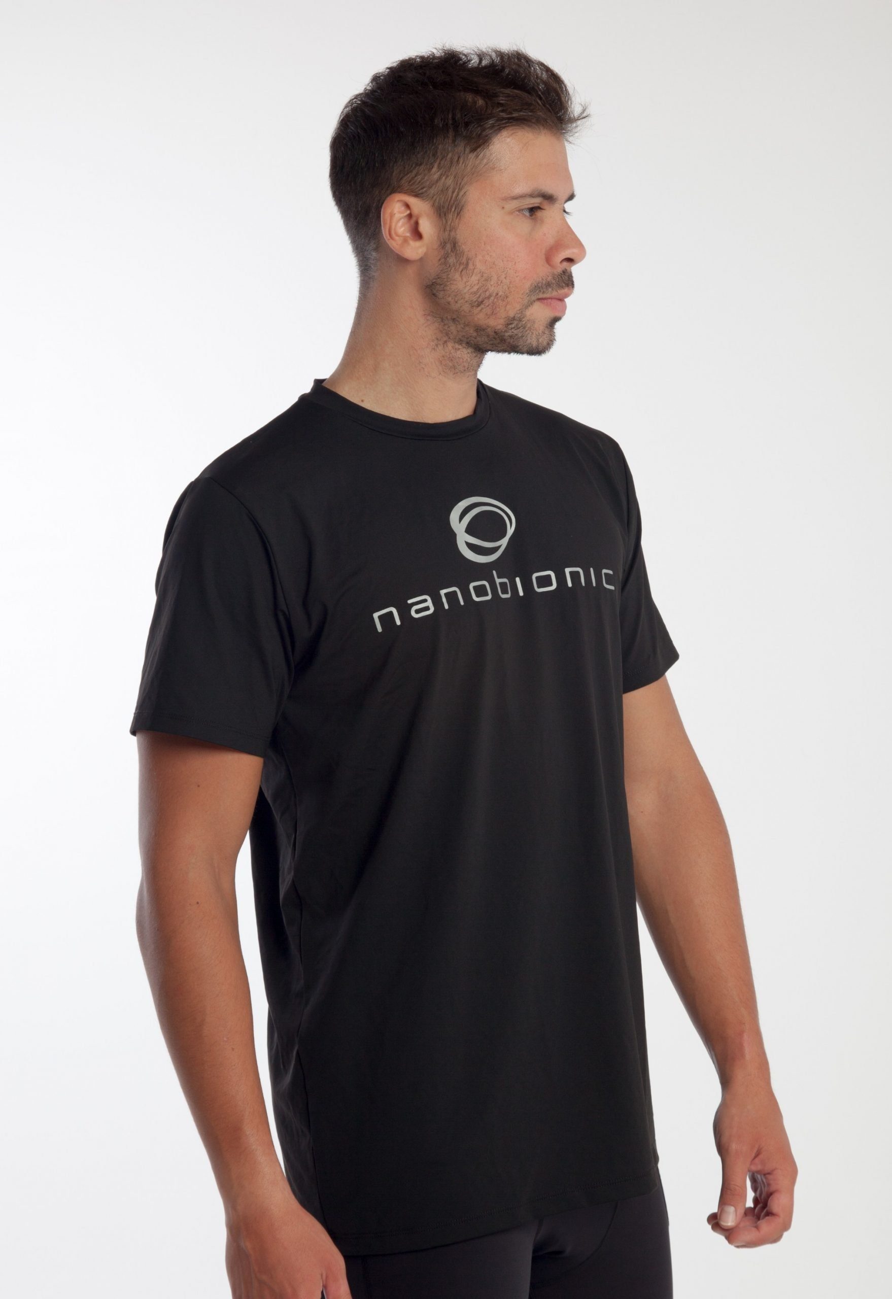 Iconic NANOBIONIC®-Technologie, exklusive NANOBIONIC® Award) T-shirt (schwarz/silber) NANOBIONIC® www.nanobionic.de und (Innovative I-Tech Energiequelle!!, NASA - Funktionsshirt nahezu endlose Nanobionic® eine