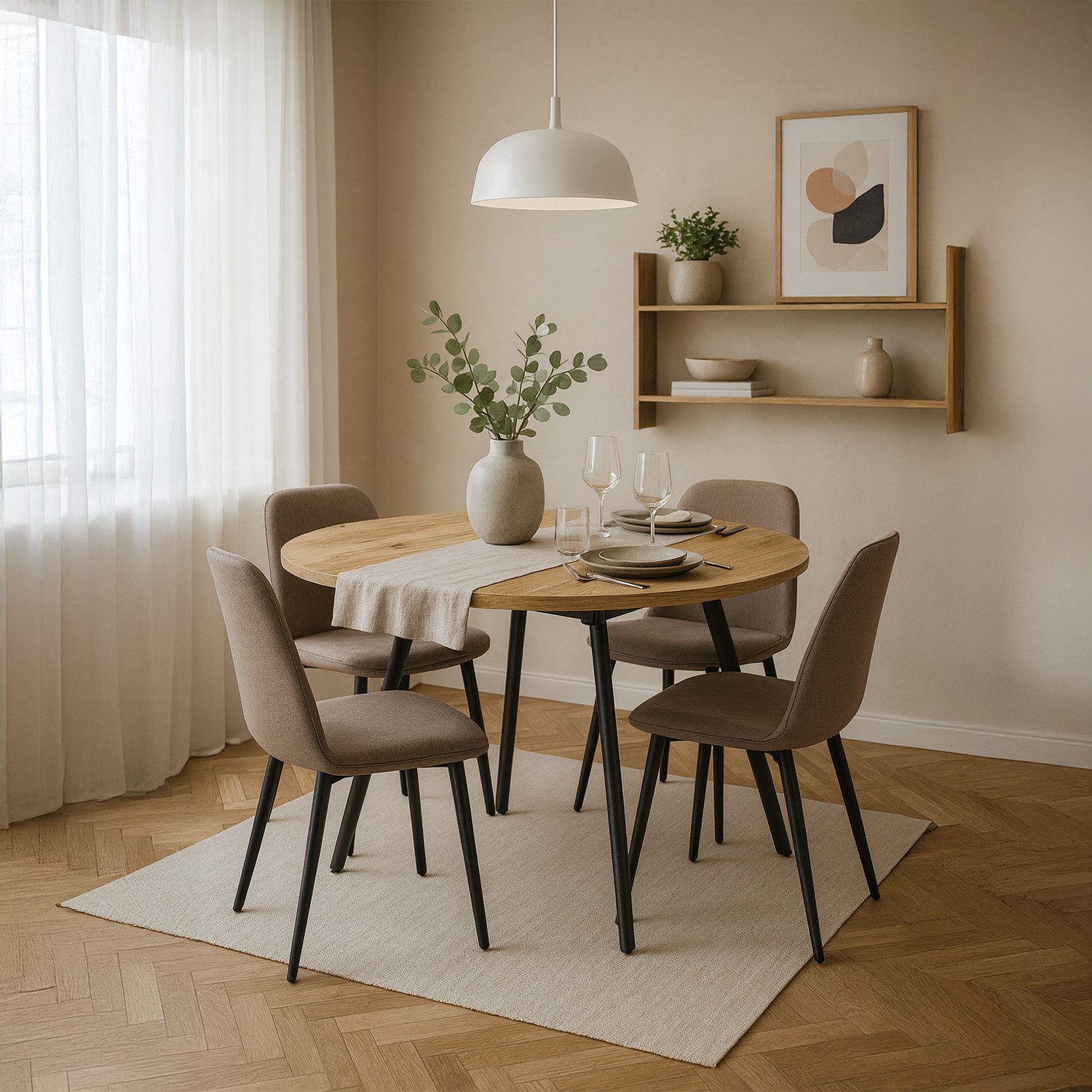 B&D home Esstisch TILL, Metallgestell schwarz oder weiß, ausziehbar 120-160 günstig online kaufen