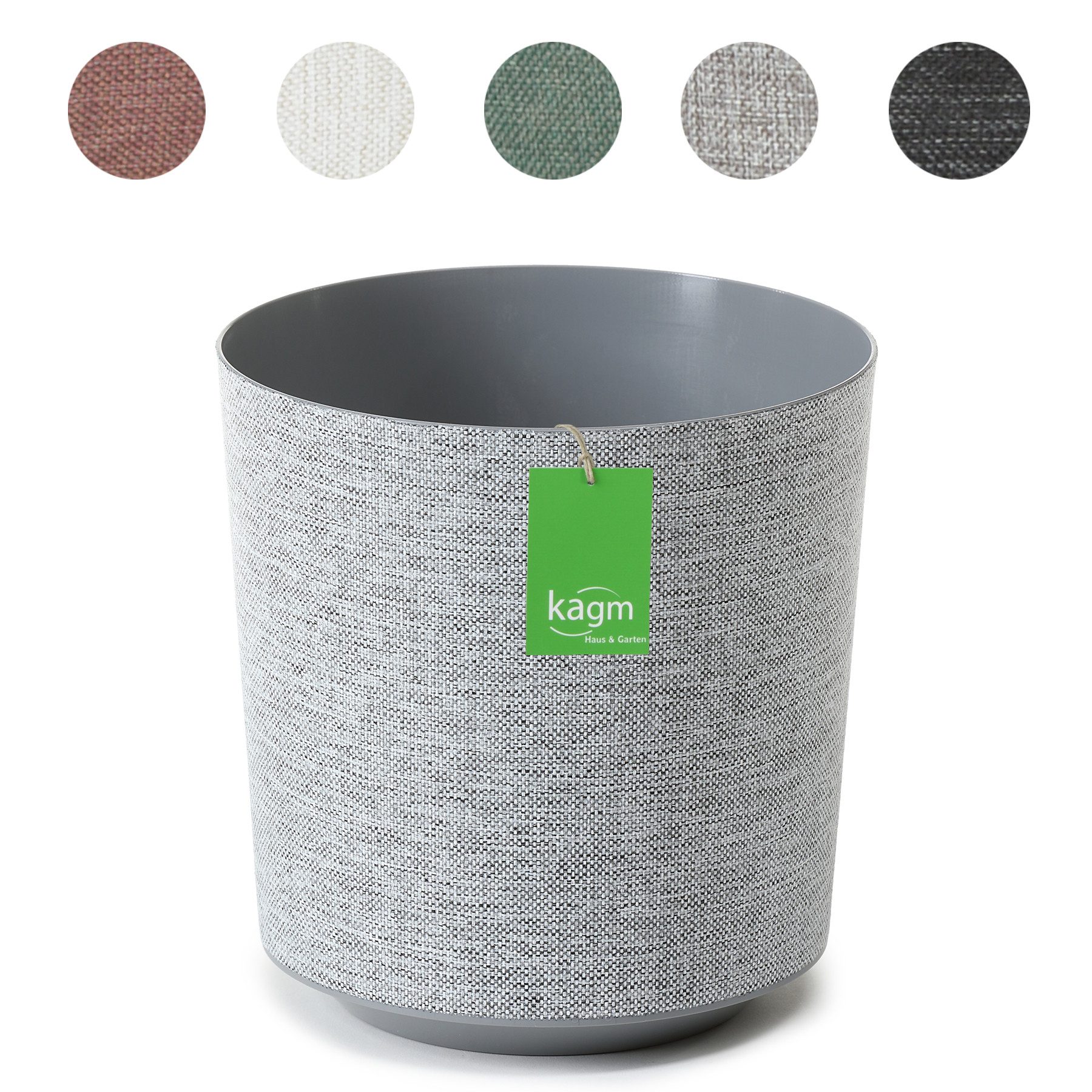 KAGM Übertopf Blumentopf Pflanztopf Blumenkübel in Textilstruktur TOP