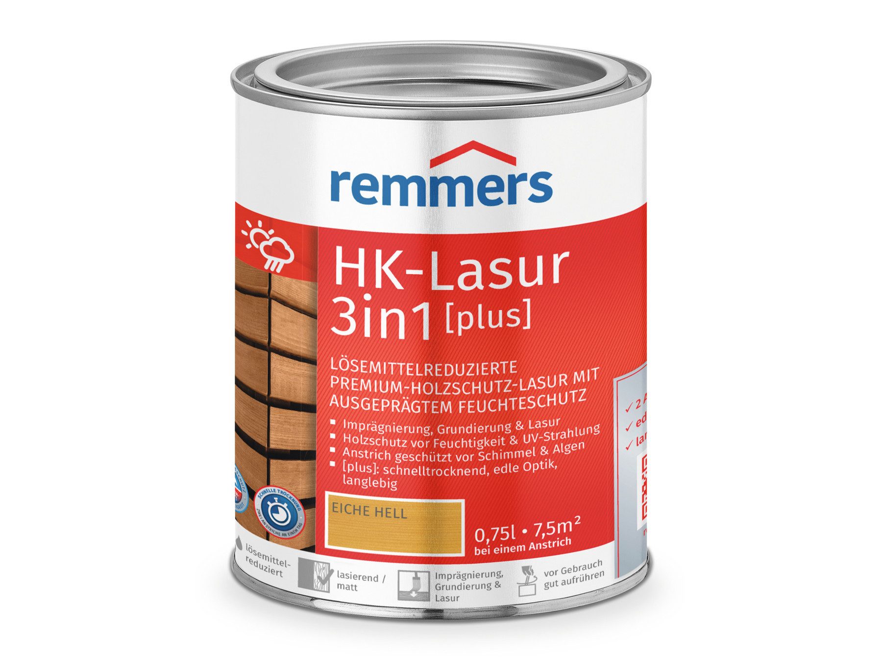 Remmers Holzschutzlasur HK-Lasur 3in1 [plus] ebenholz matt 0,75 Liter