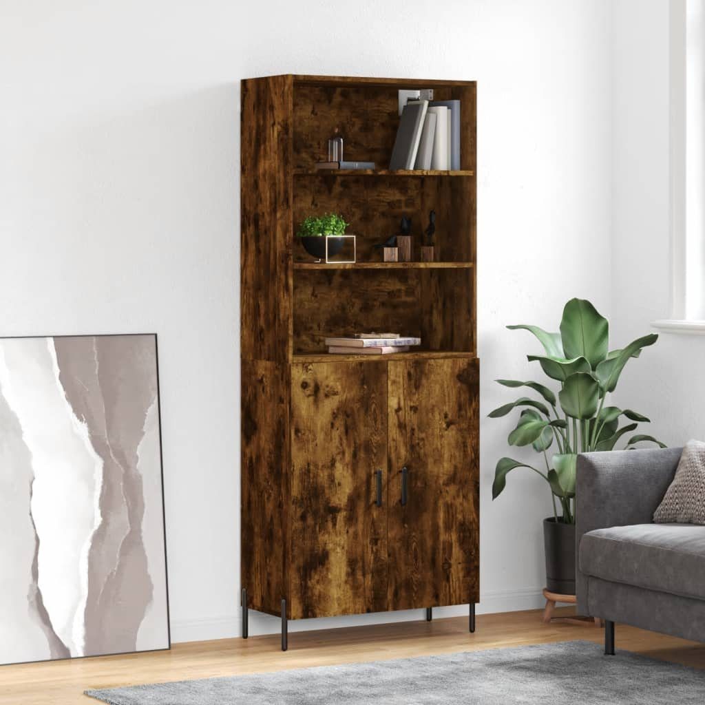 furnicato Sideboard Highboard Räuchereiche 69,5x34x180 cm Holzwerkstoff