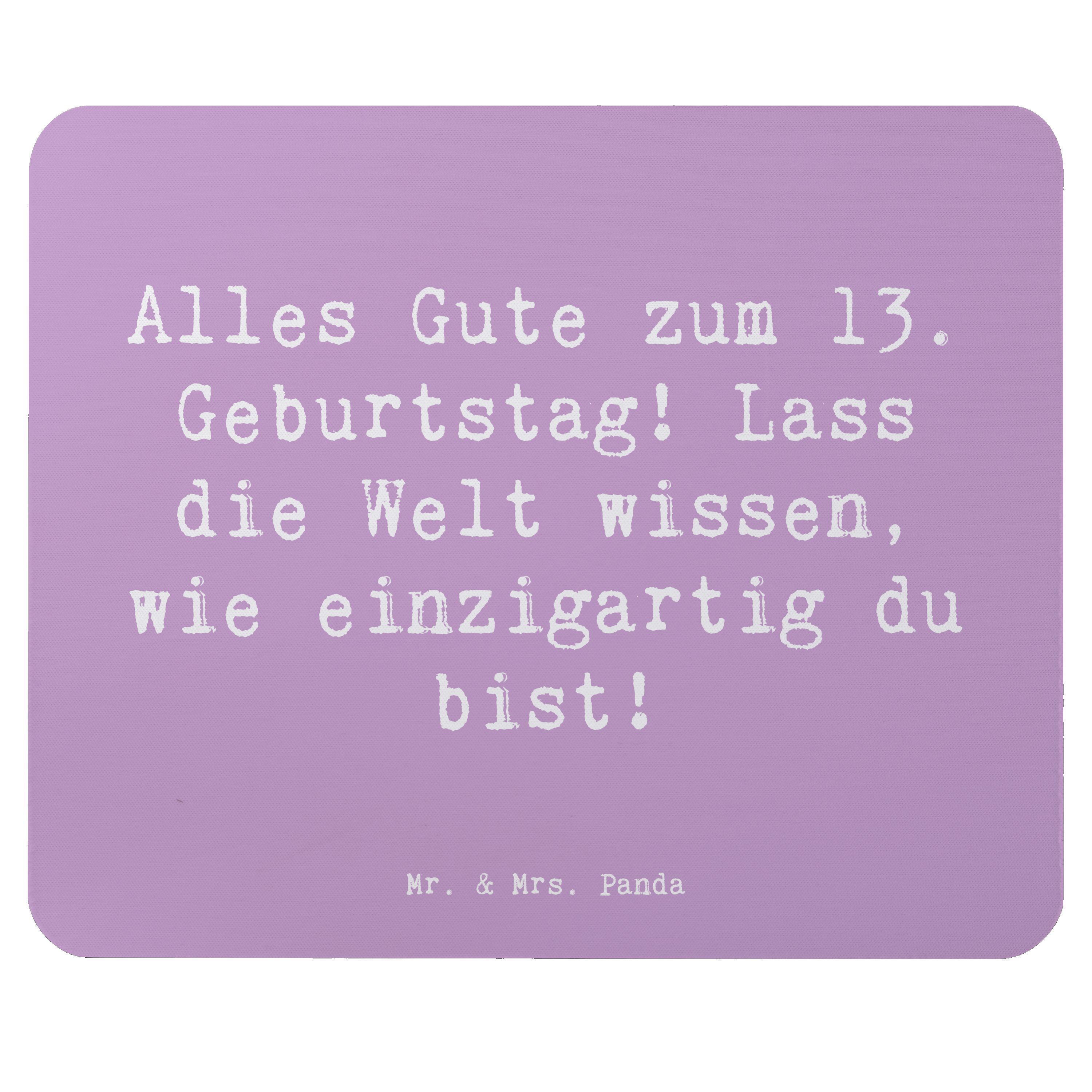 Mauspad Spruch 13. Geburtstag - Lavendeltraum - Geschenk, unvergesslich, Alle